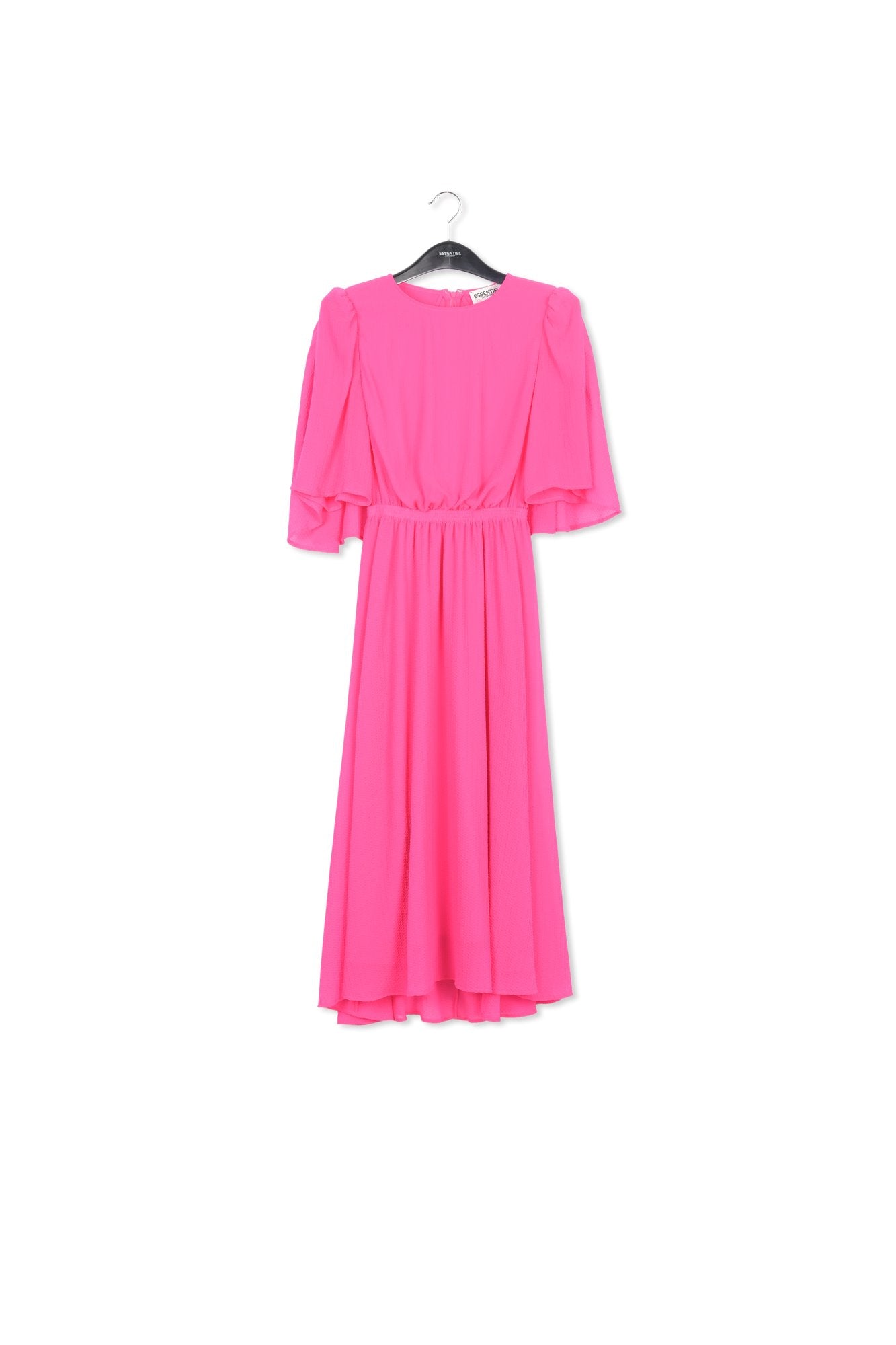 Robe midi fuchsia à manches cape RE—SSENTIEL | Essentiel second hand