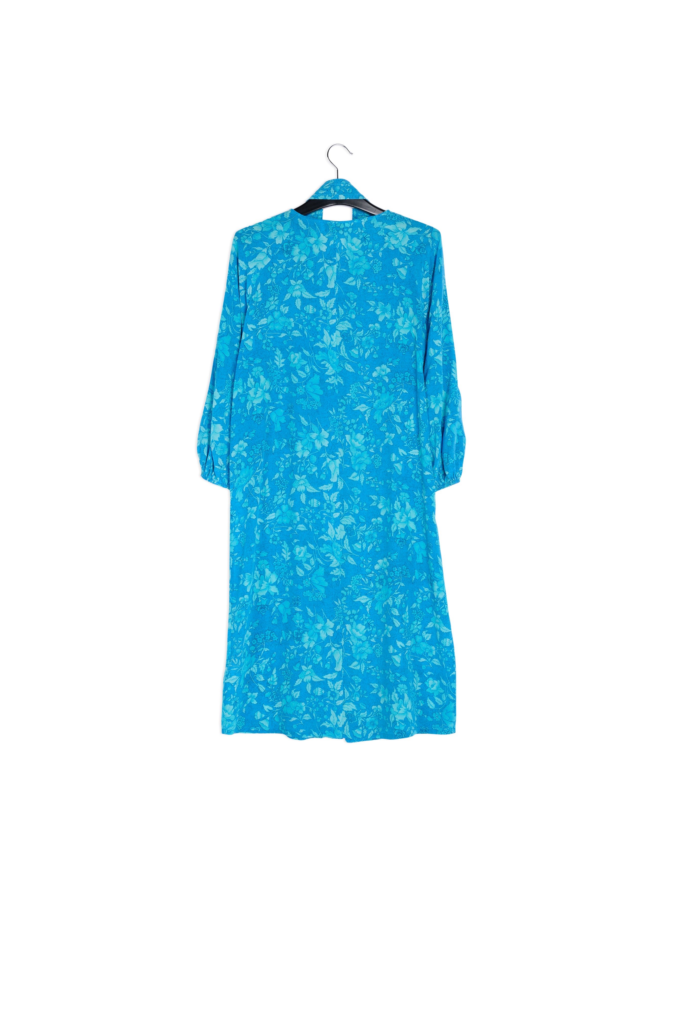 Printed blue silk shirt dress RE—SSENTIEL | Essentiel second hand