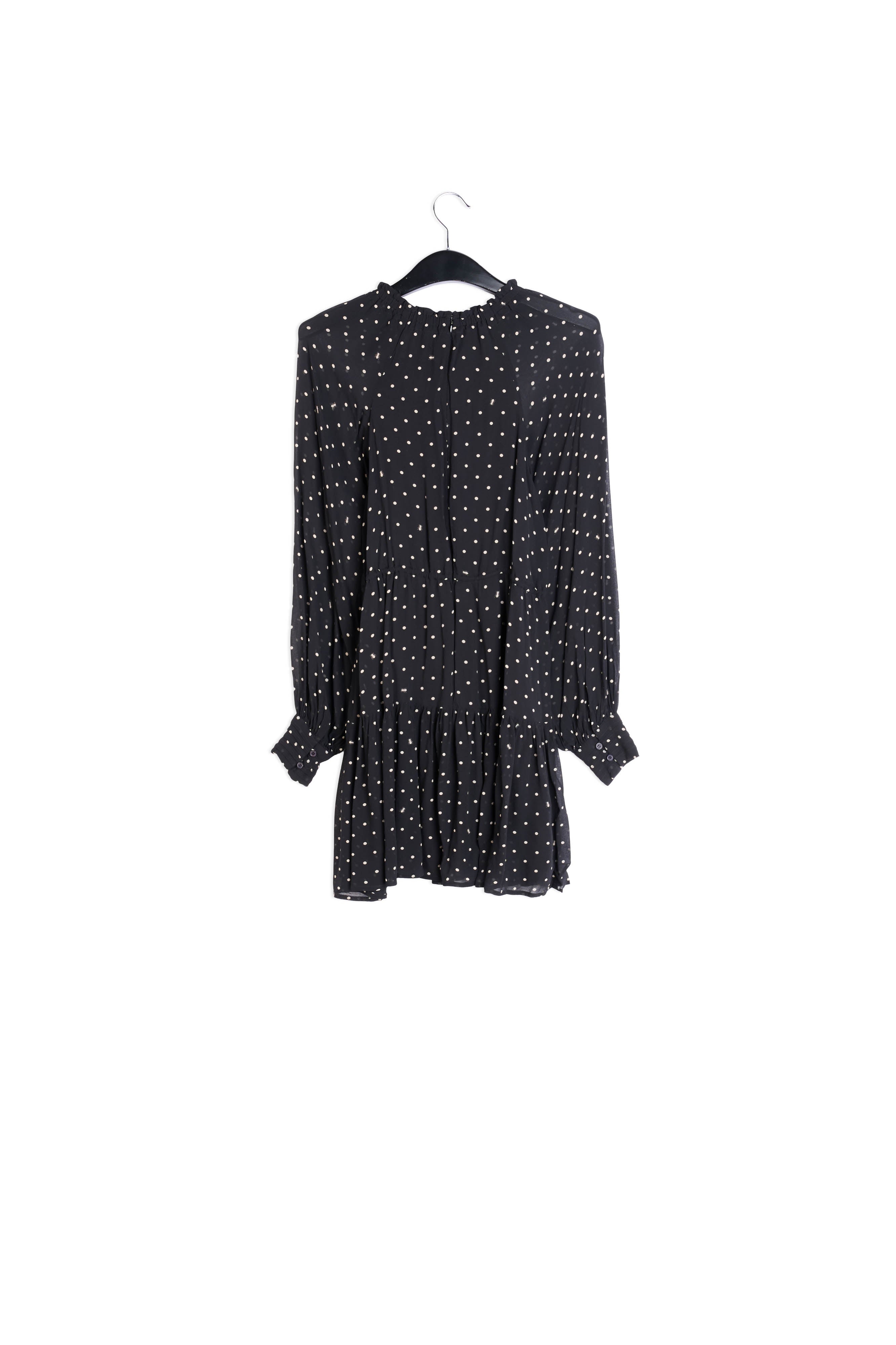 Black and off-white dotted mini dress RE—SSENTIEL | Essentiel second hand