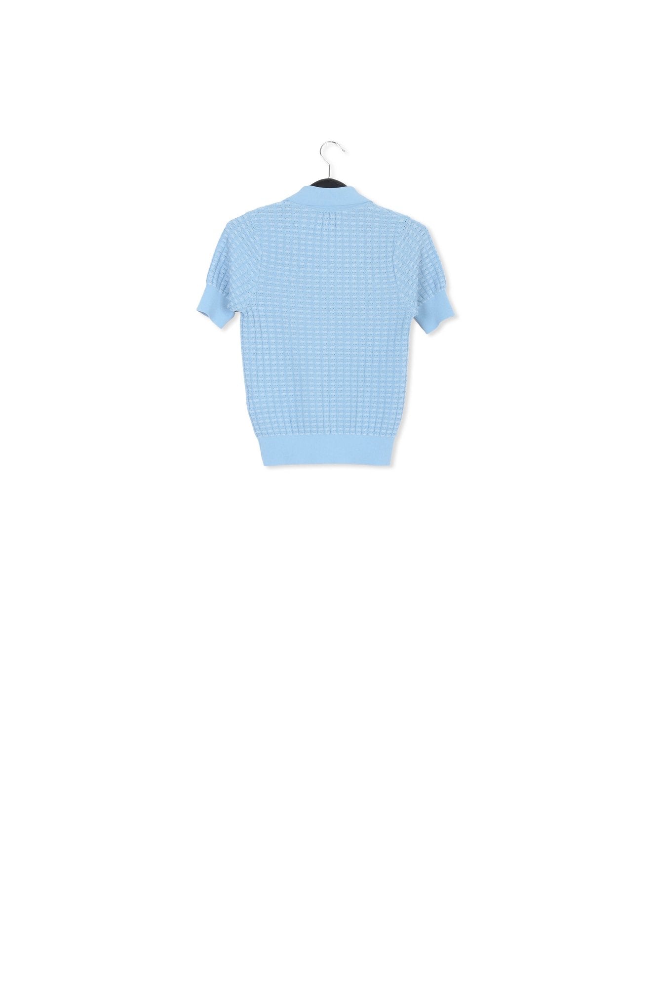 Top en tricot bleu à  encolure V RE—SSENTIEL | Essentiel second hand