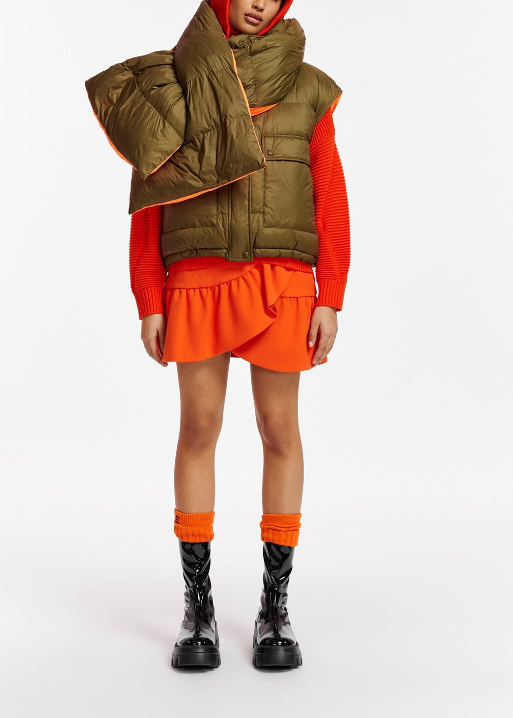 Doudoune réversible kaki et orange RE—SSENTIEL | Essentiel second hand