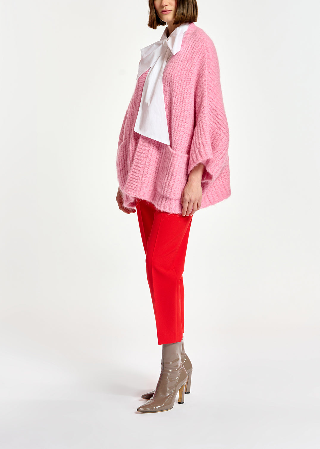 Cardigan rose à coupe boxy RE—SSENTIEL | Essentiel second hand