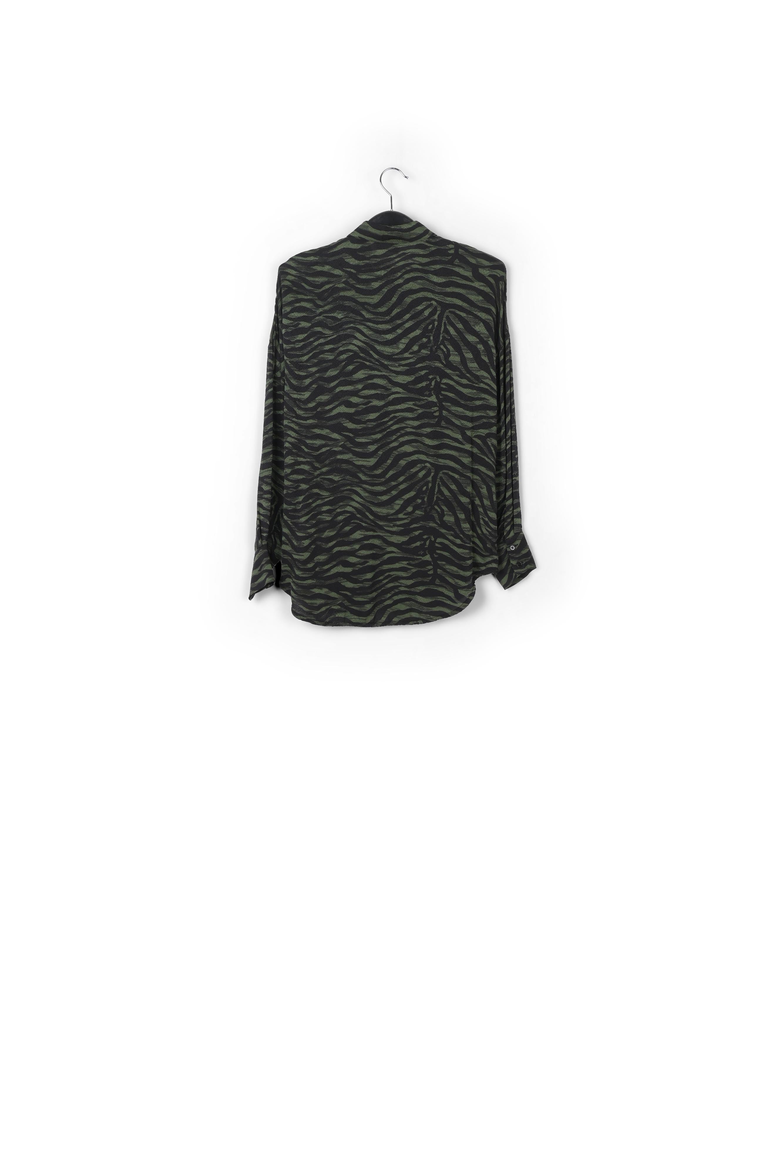 Chemise oversize zébrée verte et noire RE—SSENTIEL | Essentiel second hand