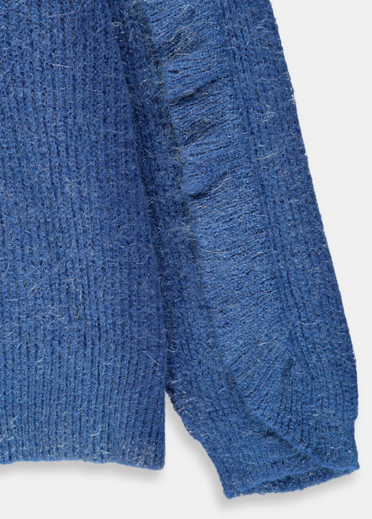 Soft mohair ruffled sweater in light blue RE—SSENTIEL | Essentiel second hand