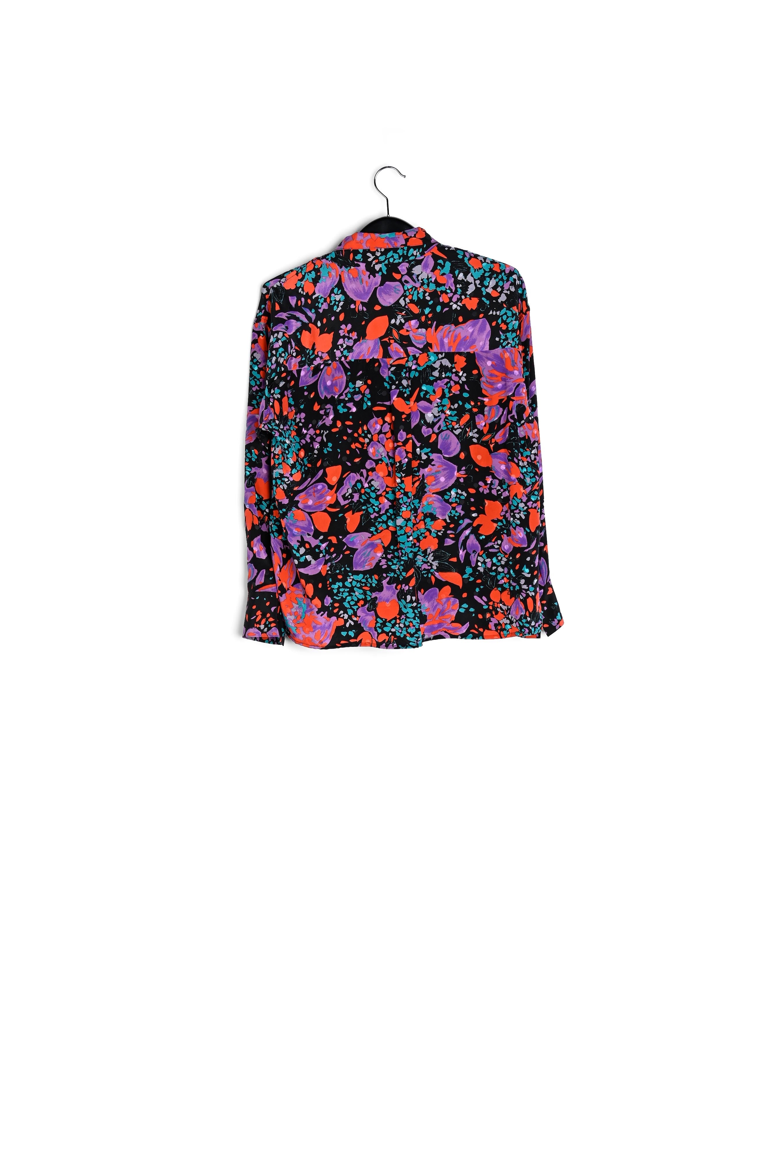 Zwarte blouse van zijden jacquard met strik RE—SSENTIEL | Essentiel second hand