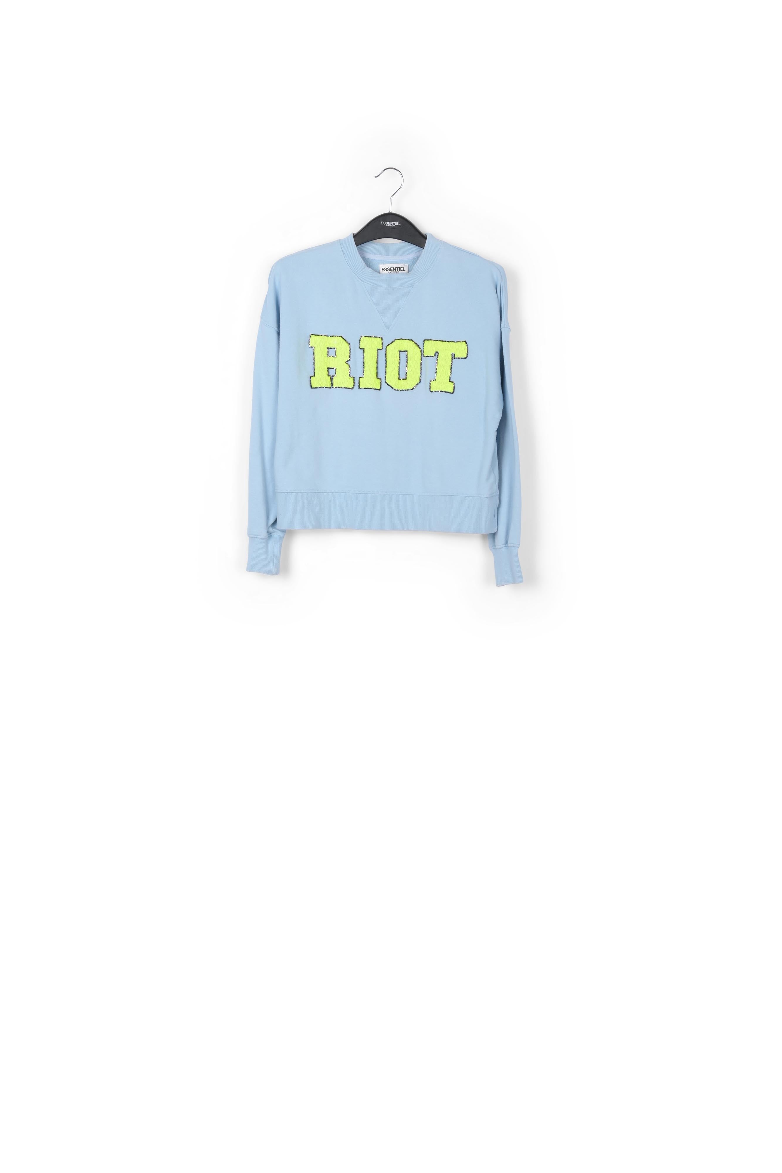 Sweatshirt bleu ciel en coton-jersey 'riot' RE—SSENTIEL | Essentiel second hand