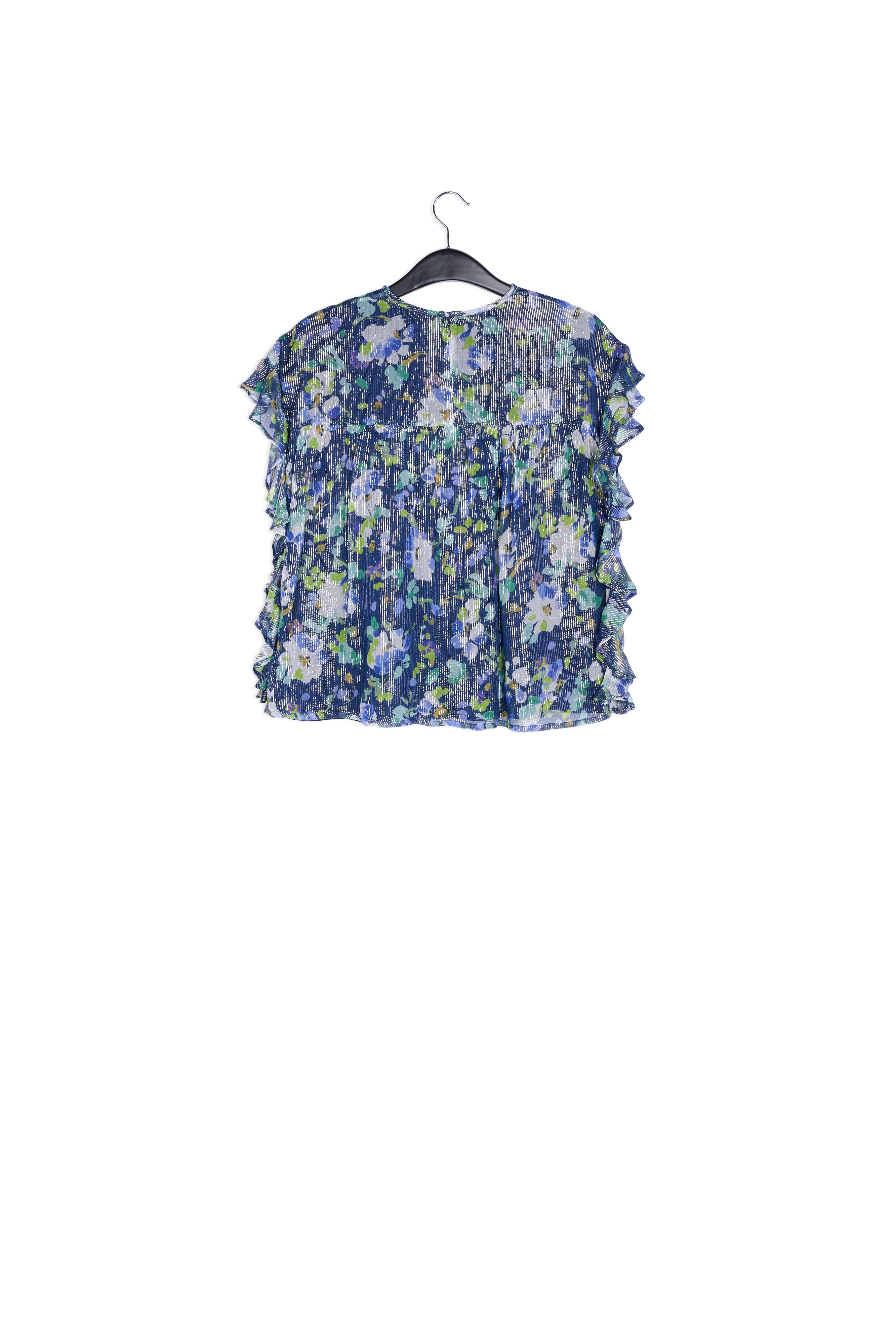 Top bleu foncé à imprimé floral RE—SSENTIEL | Essentiel second hand