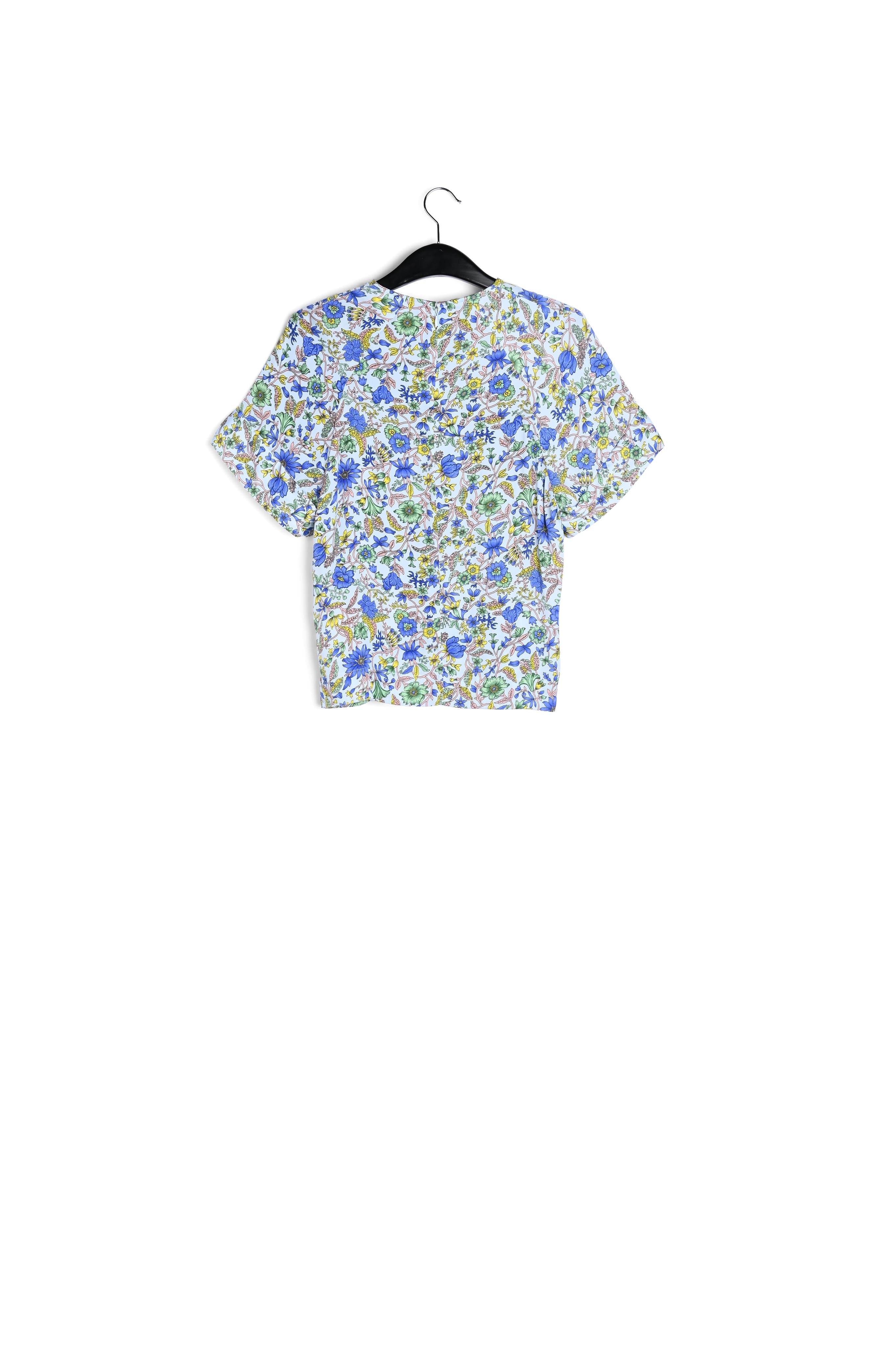 Light blue floral-print top RE—SSENTIEL | Essentiel second hand