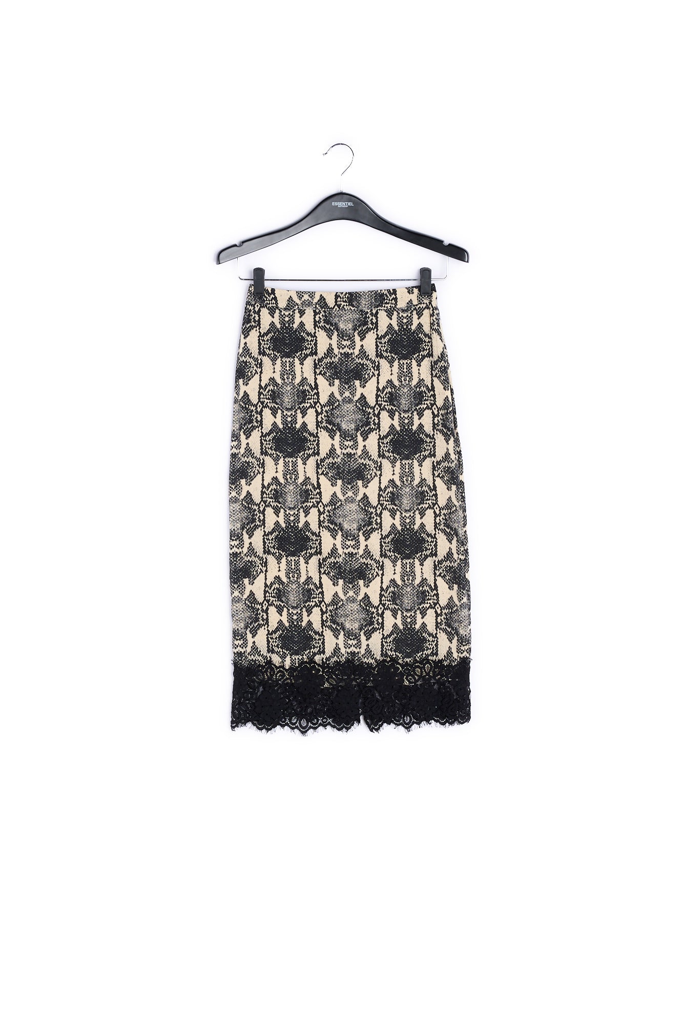 Jupe crayon écru à imprimé serpent RE—SSENTIEL | Essentiel second hand
