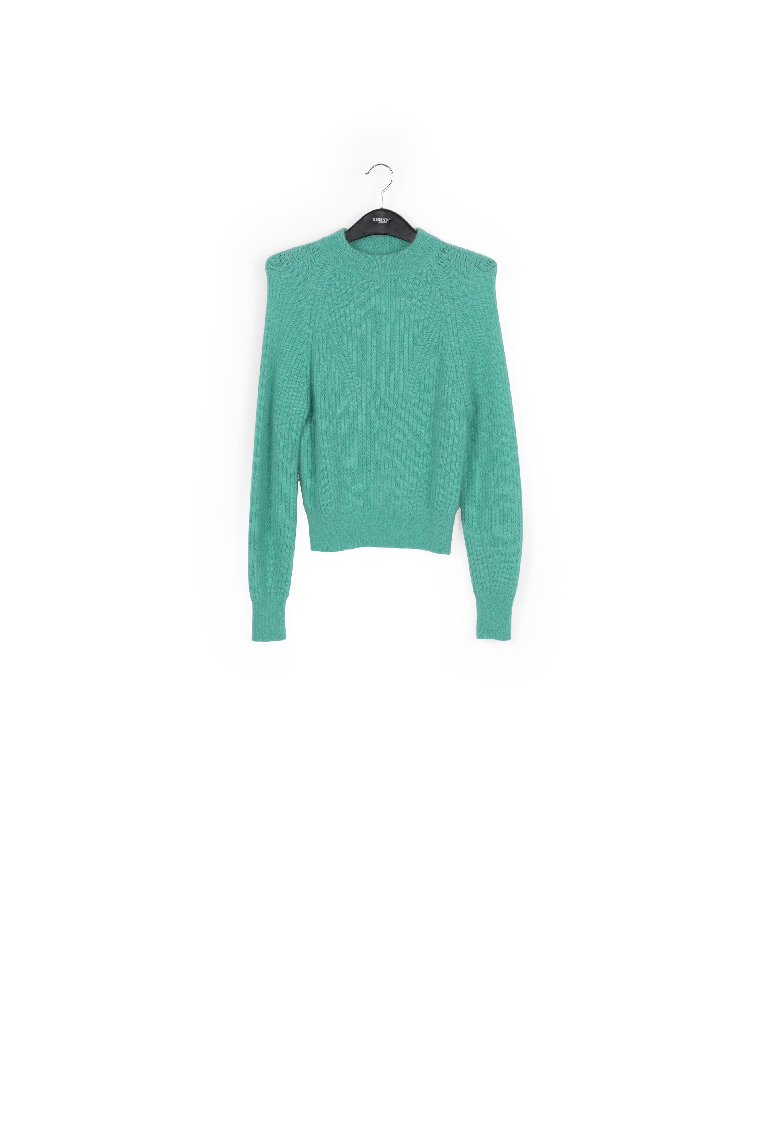 Turquoise fitted knit sweater RE—SSENTIEL | Essentiel second hand