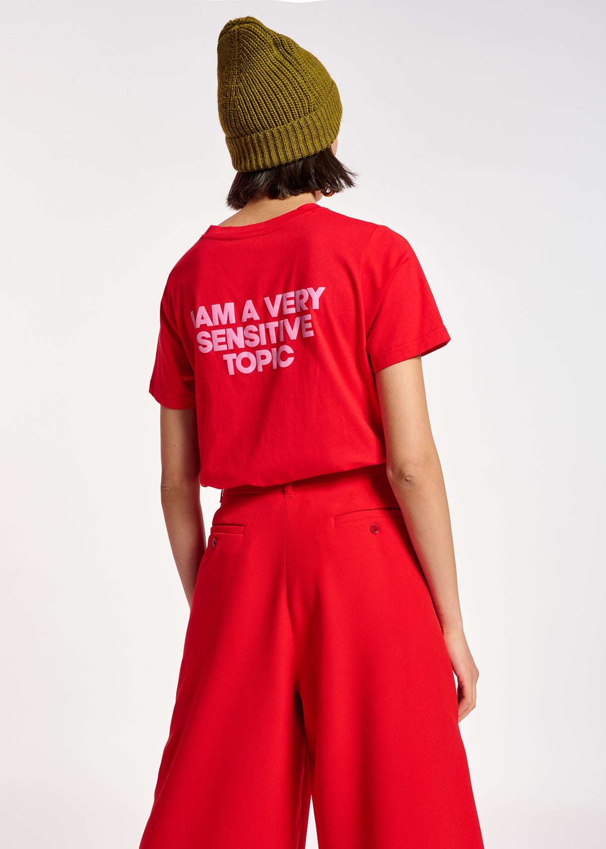 Red organic cotton slogan T-shirt RE—SSENTIEL | Essentiel second hand