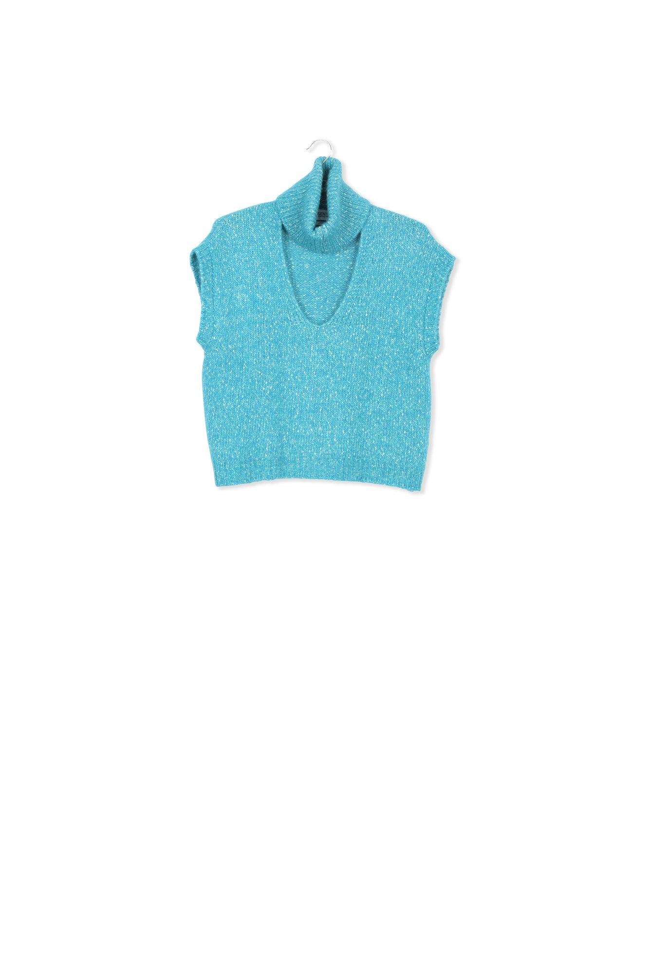 Pull sans manches bleu mêlé avec col amovible RE—SSENTIEL | Essentiel second hand