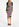 Ribgebreide midirok met zwarte, roze en groene strepen Faume - seconde main