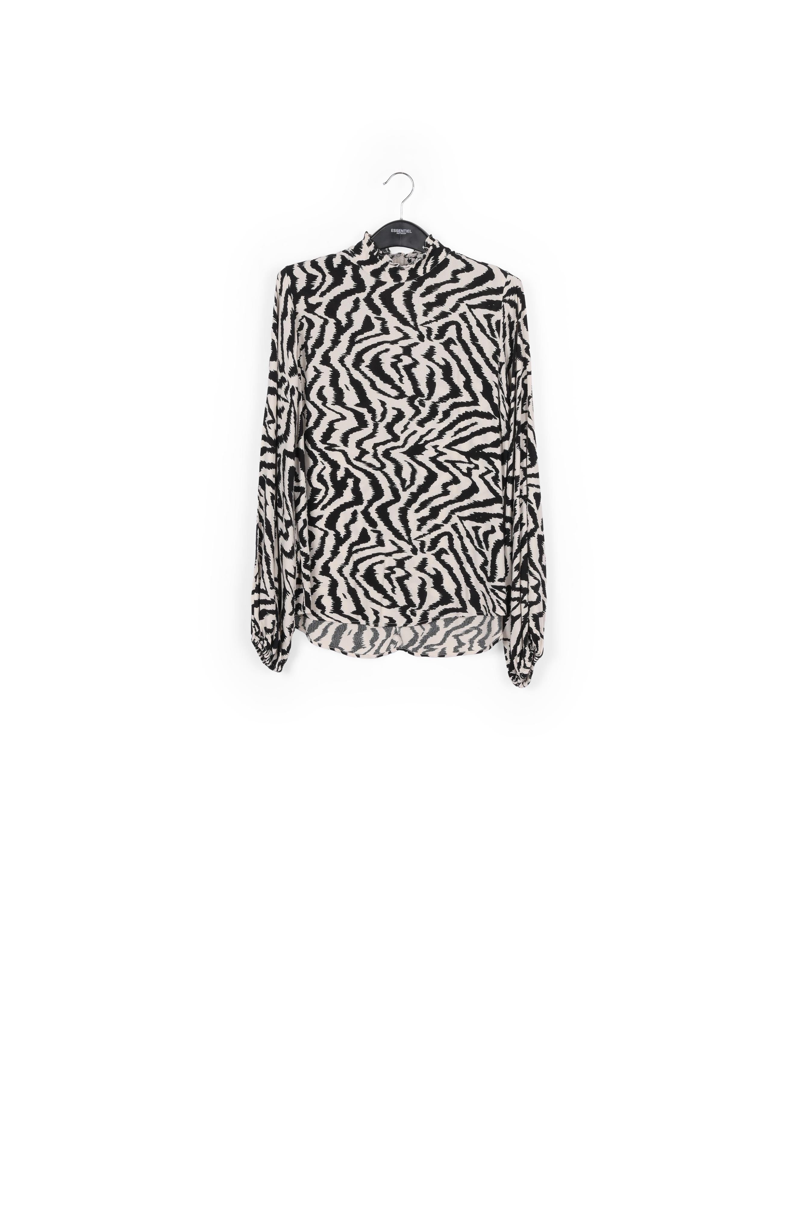 Black and white zebra-print top RE—SSENTIEL | Essentiel second hand
