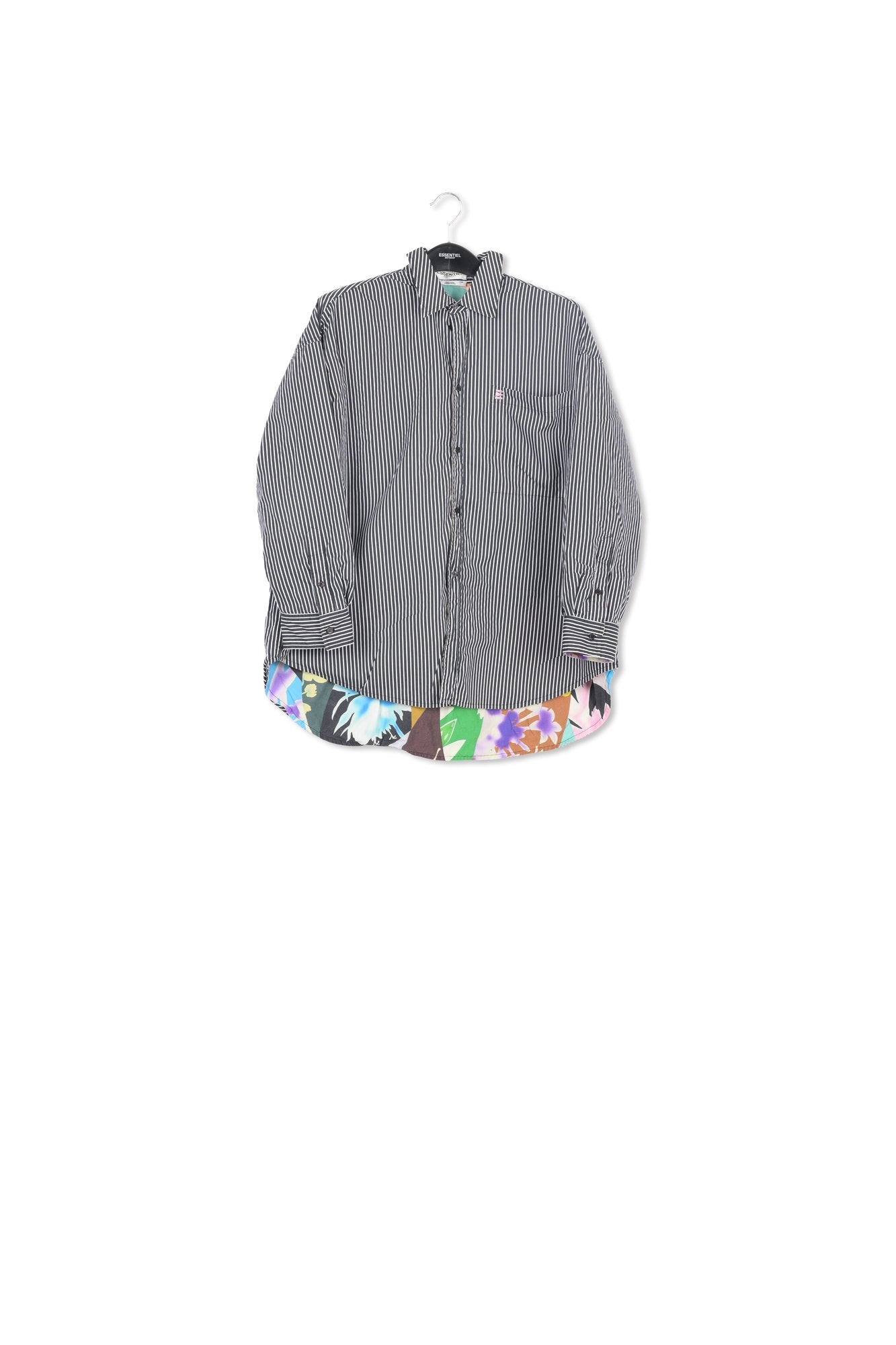 Reversible navy blue and white striped shirt RE—SSENTIEL | Essentiel second hand