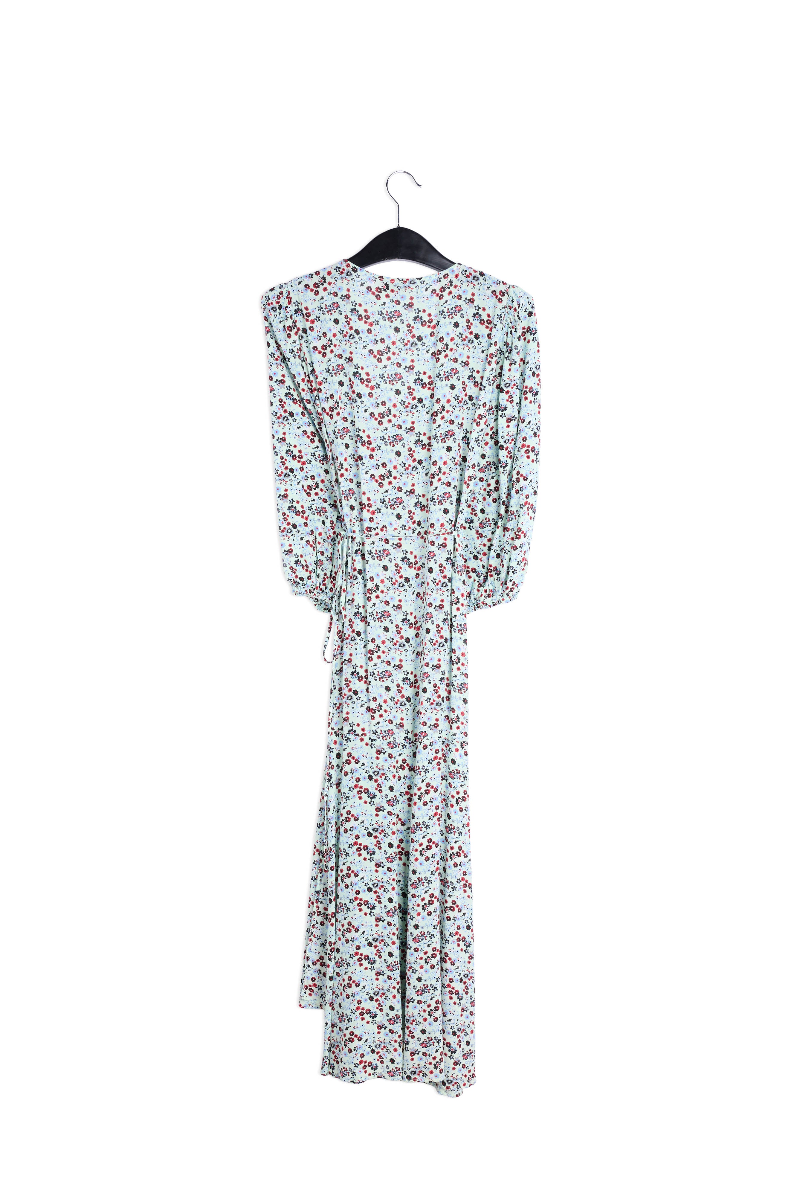 Mint green floral-print wrap maxi dress RE—SSENTIEL | Essentiel second hand