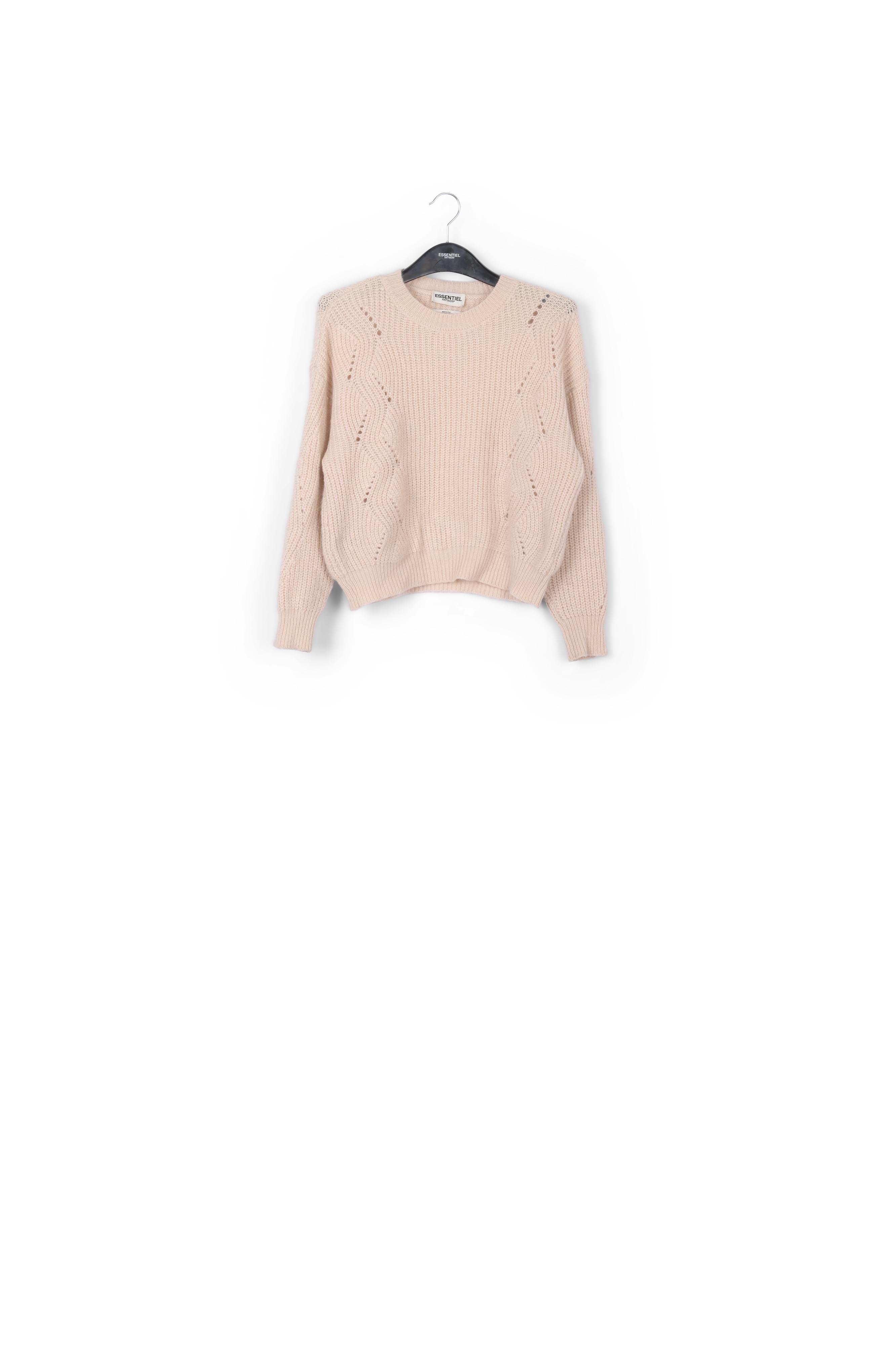 Pull côtelé blanc cassé en mélange de mohair RE—SSENTIEL | Essentiel second hand