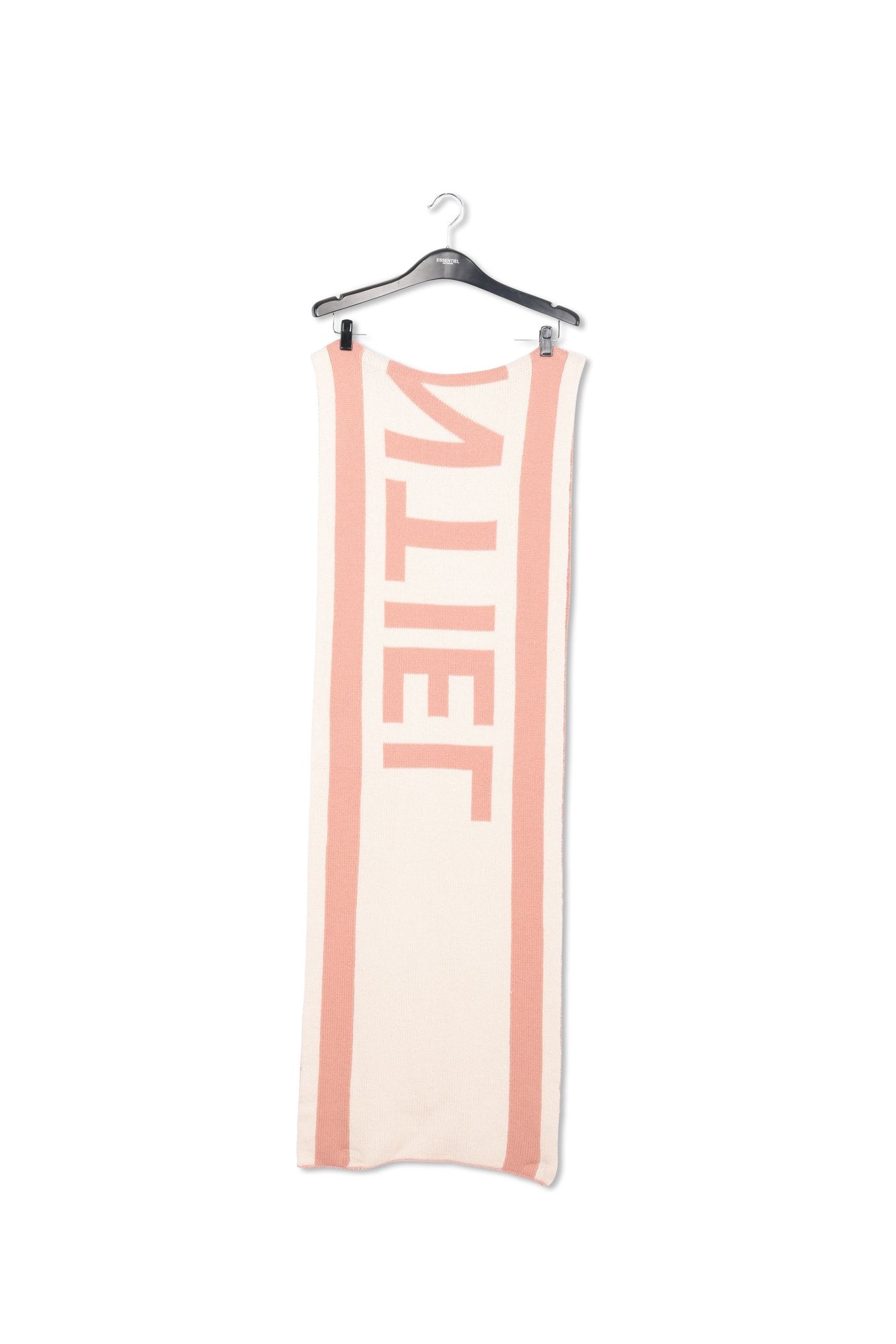 Pink intarsia-knit logo scarf RE—SSENTIEL | Essentiel second hand