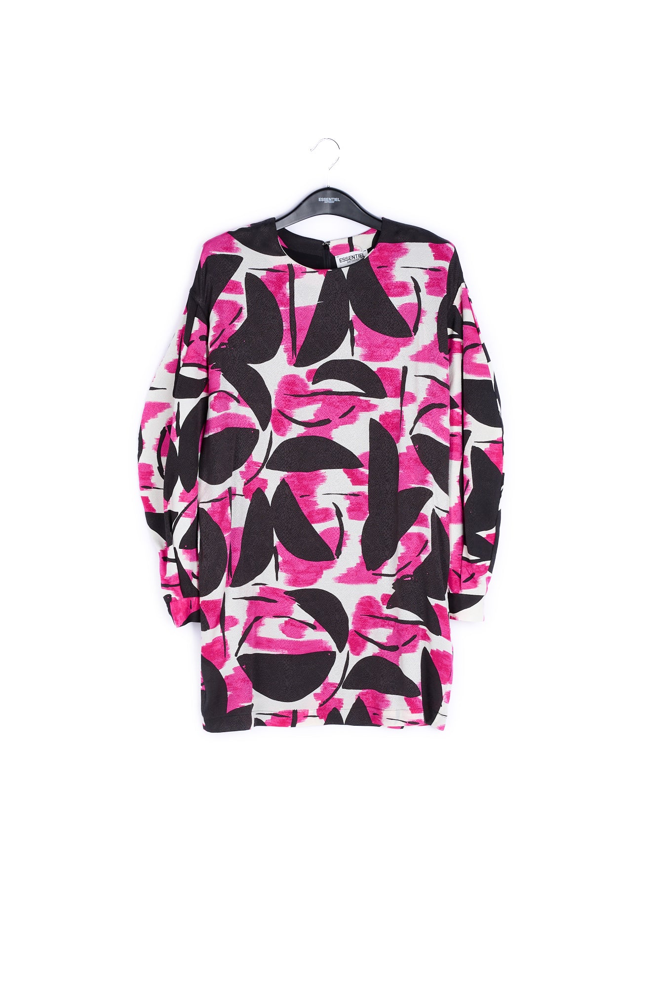 Pink, black and off-white printed mini dress RE—SSENTIEL | Essentiel second hand