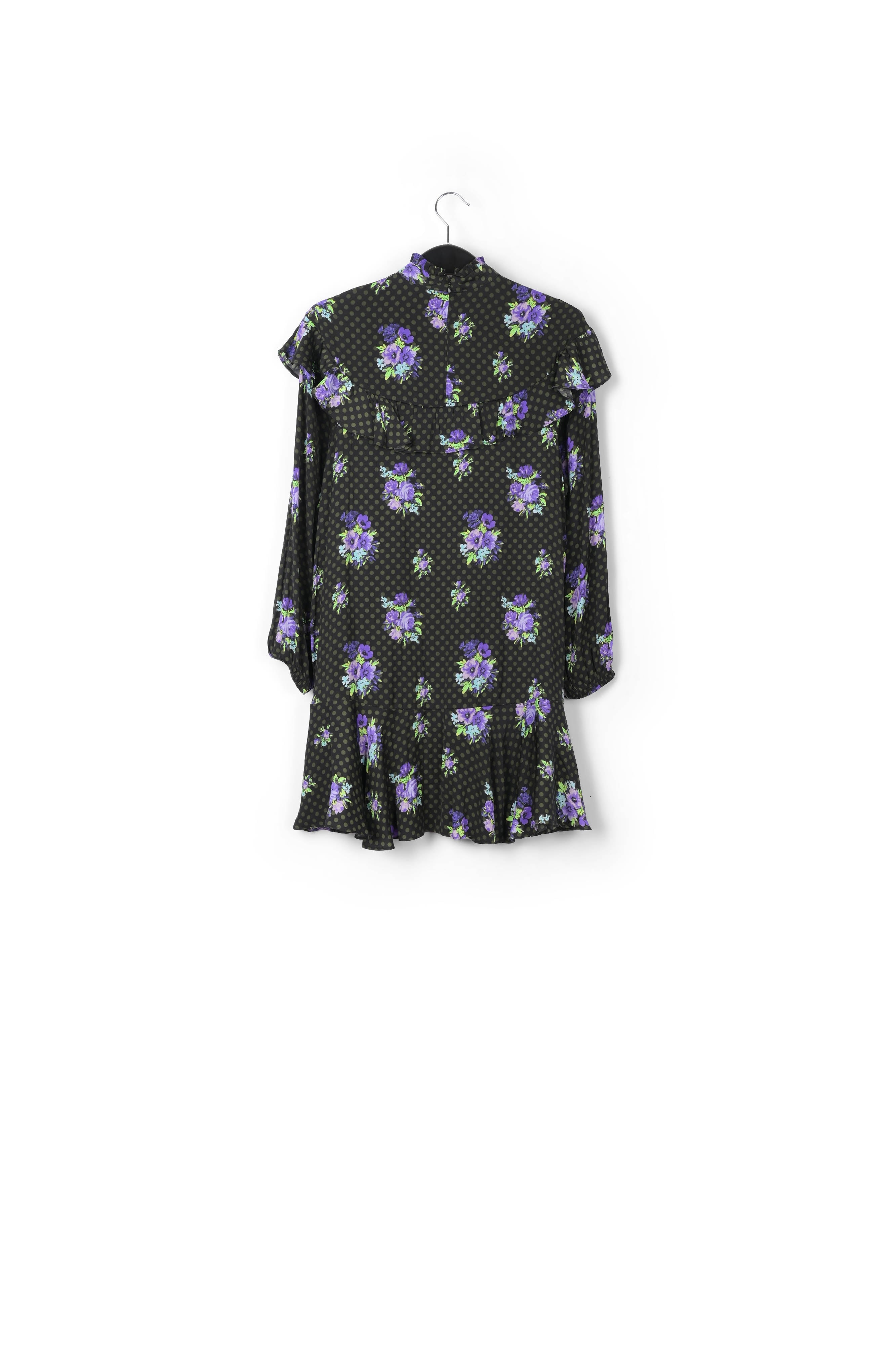 Robe à ligne a noire et pourpre à volants RE—SSENTIEL | Essentiel second hand