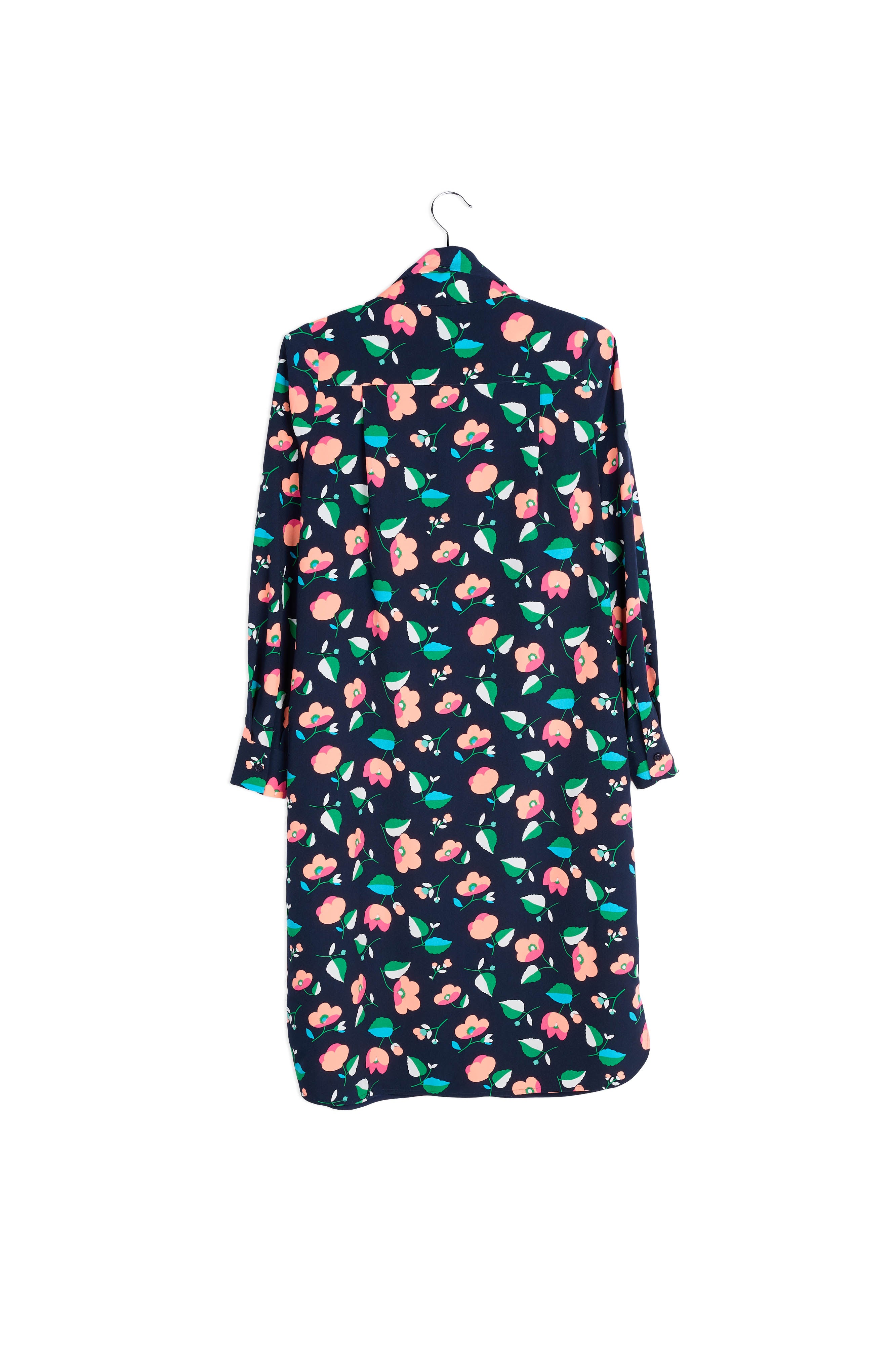 Navy blue floral shirt dress RE—SSENTIEL | Essentiel second hand