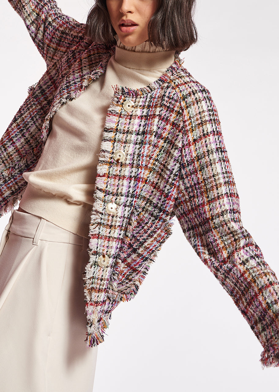 Multicolor tweed jacket RE—SSENTIEL | Essentiel second hand