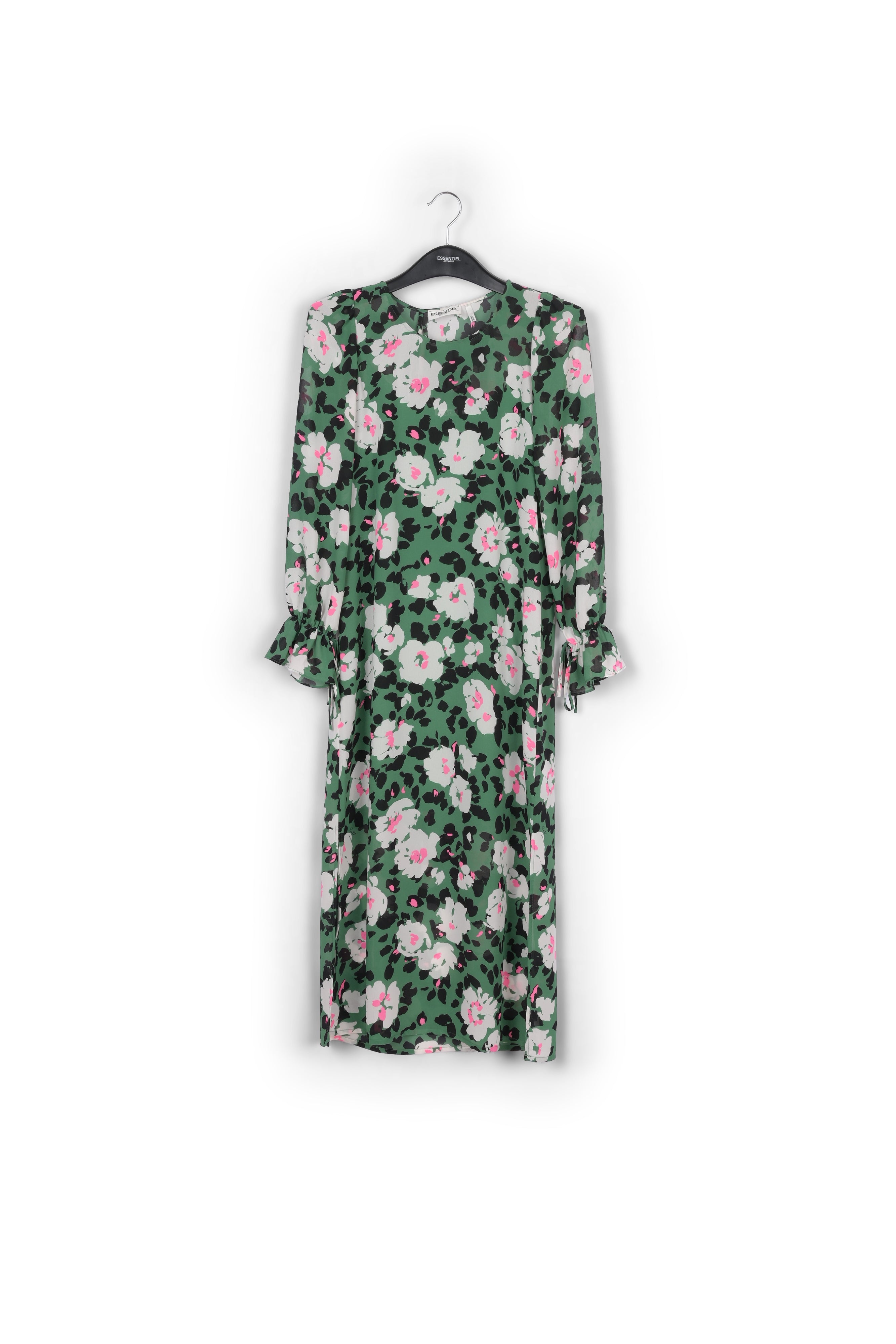 Green floral-print belted midi dress RE—SSENTIEL | Essentiel second hand