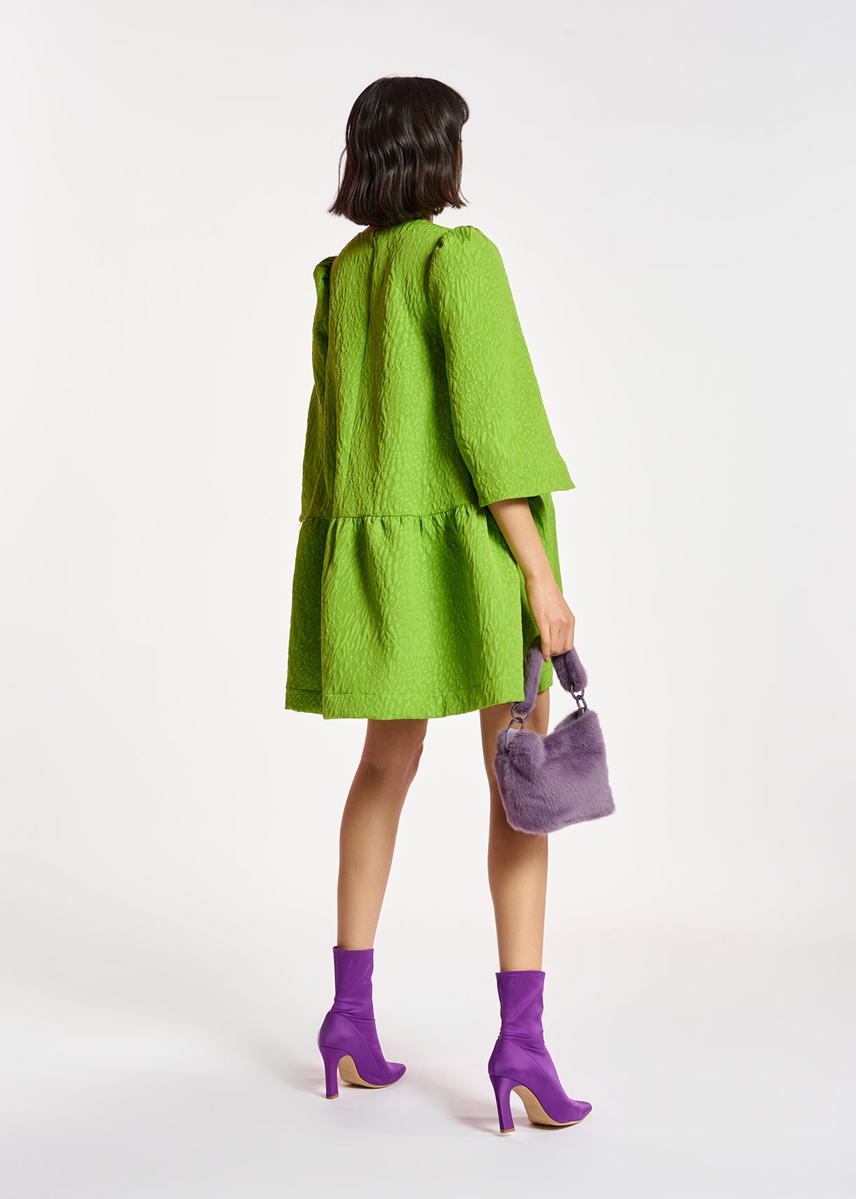 Green jacquard mini dress RE—SSENTIEL | Essentiel second hand