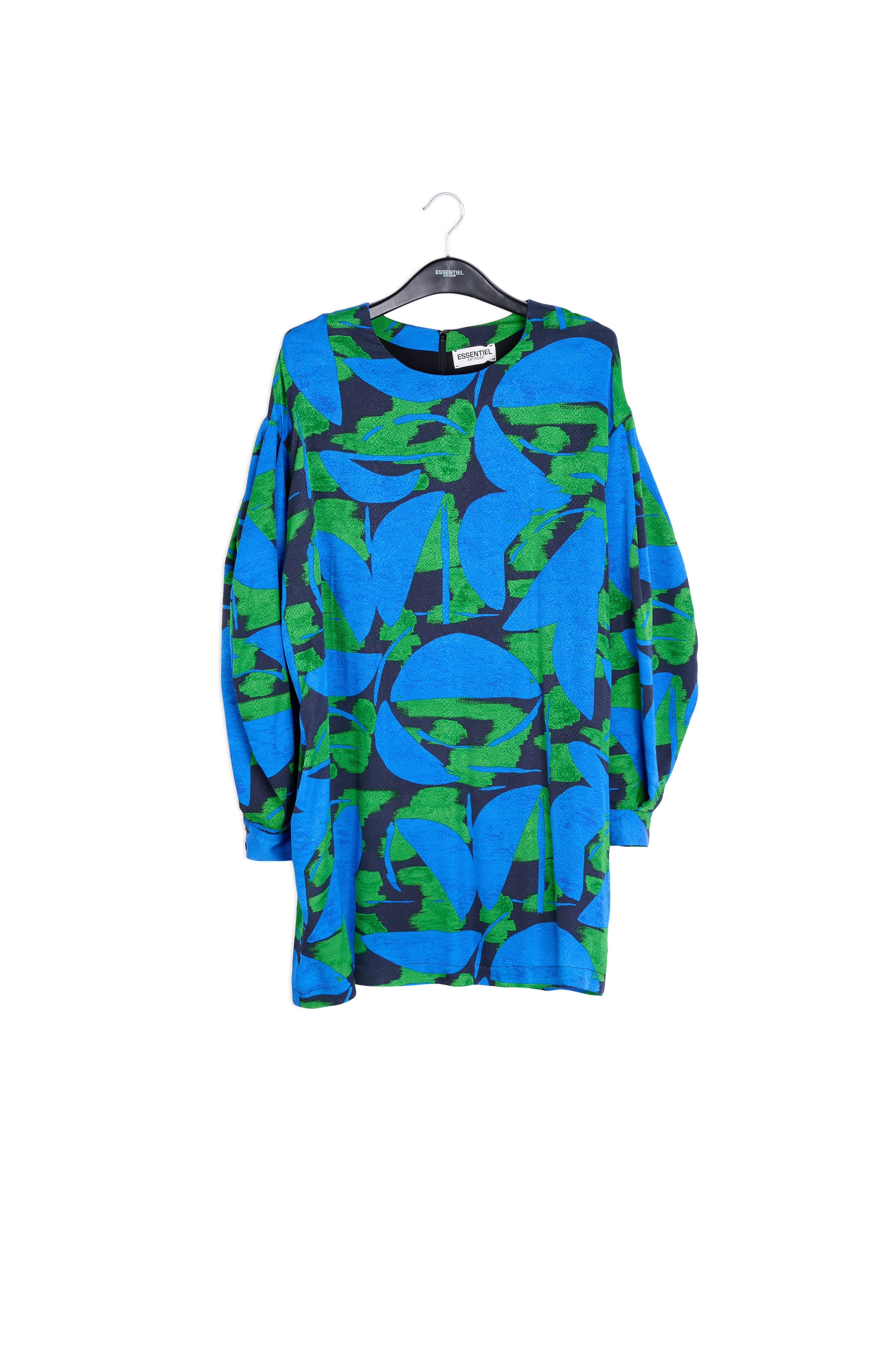 Blue, green and black printed mini dress RE—SSENTIEL | Essentiel second hand