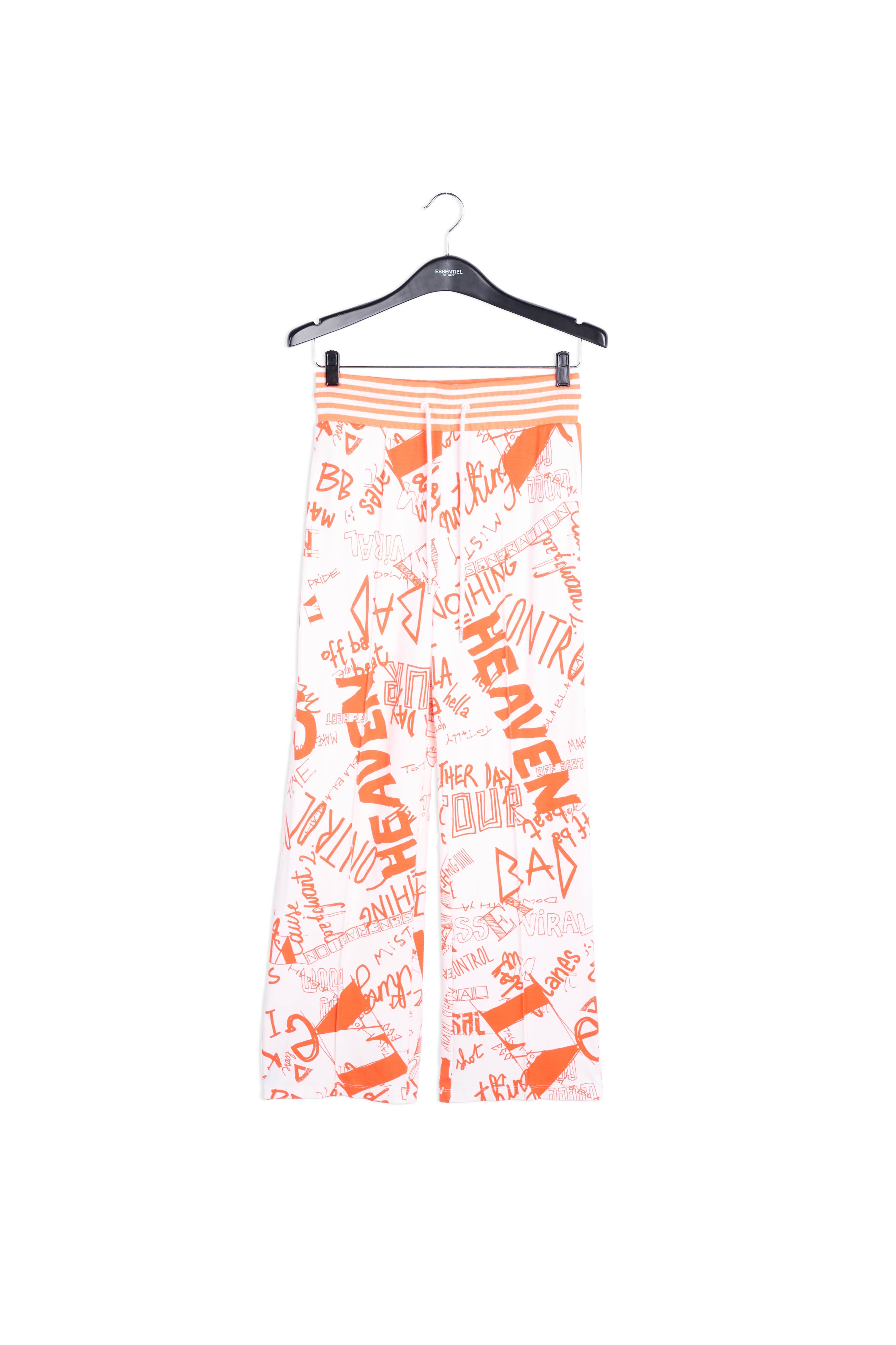 Orange and off-white printed track pants RE—SSENTIEL | Essentiel second hand