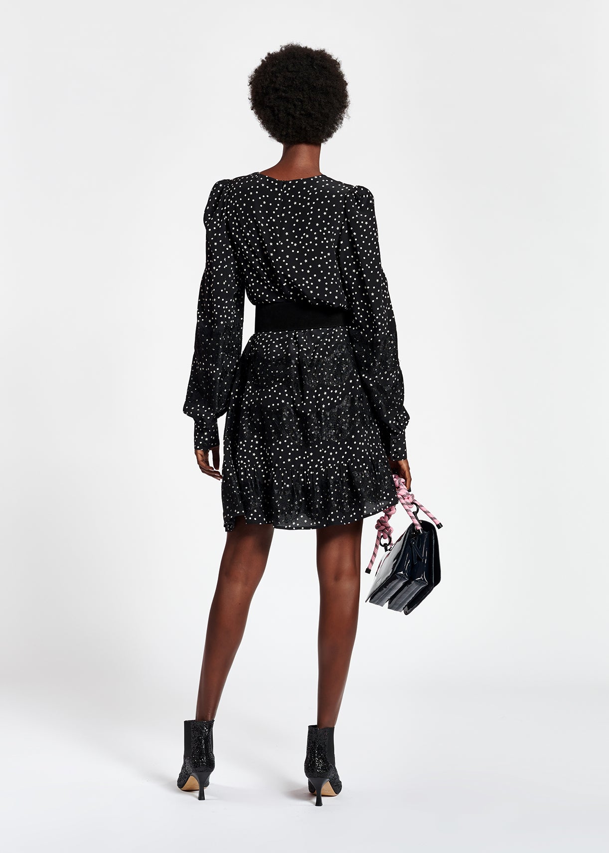 Black lace-trimmed mini dress RE—SSENTIEL | Essentiel second hand