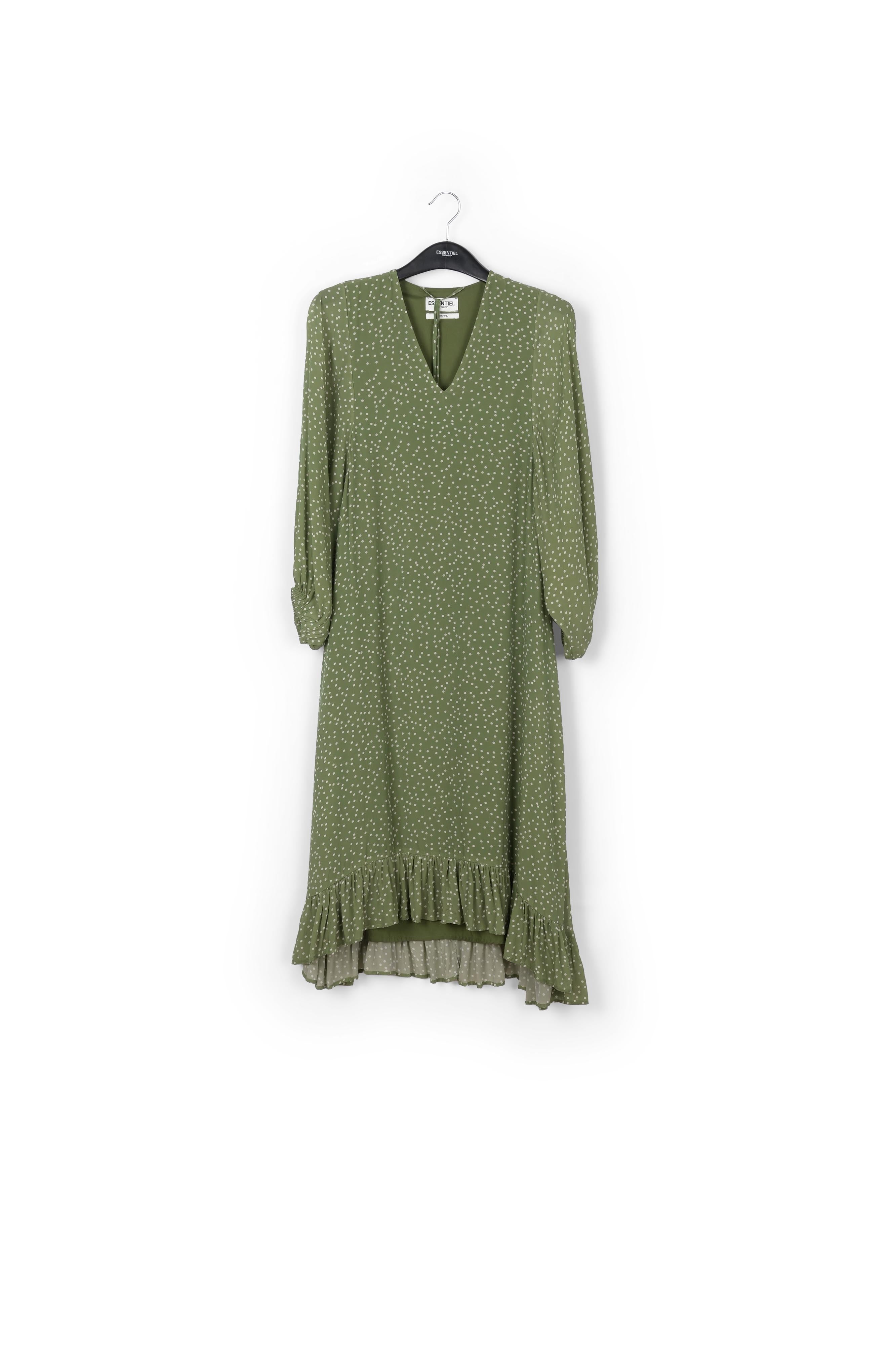 Robe midi verte à pois RE—SSENTIEL | Essentiel second hand