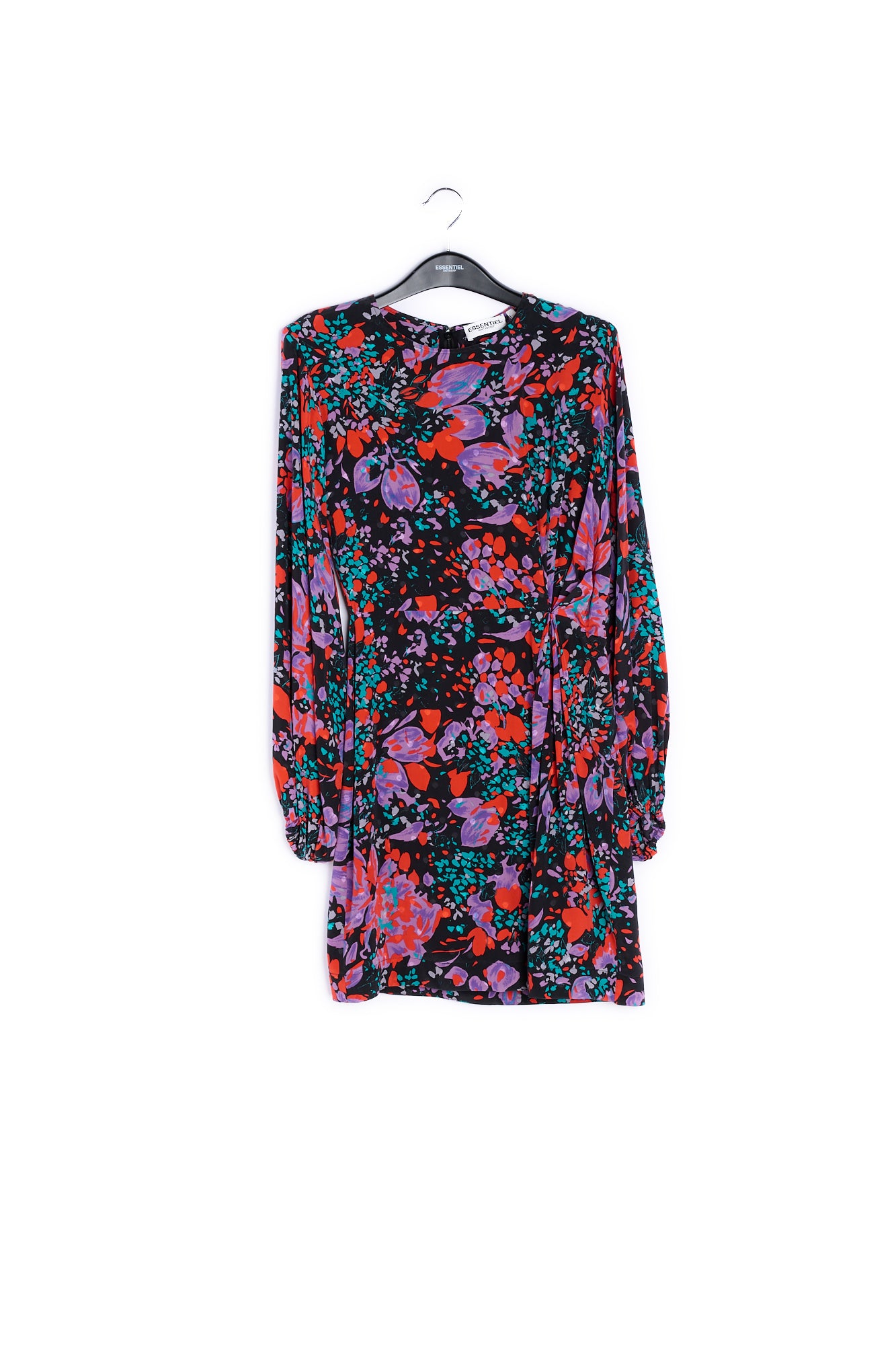 Black silk jacquard mini dress RE—SSENTIEL | Essentiel second hand