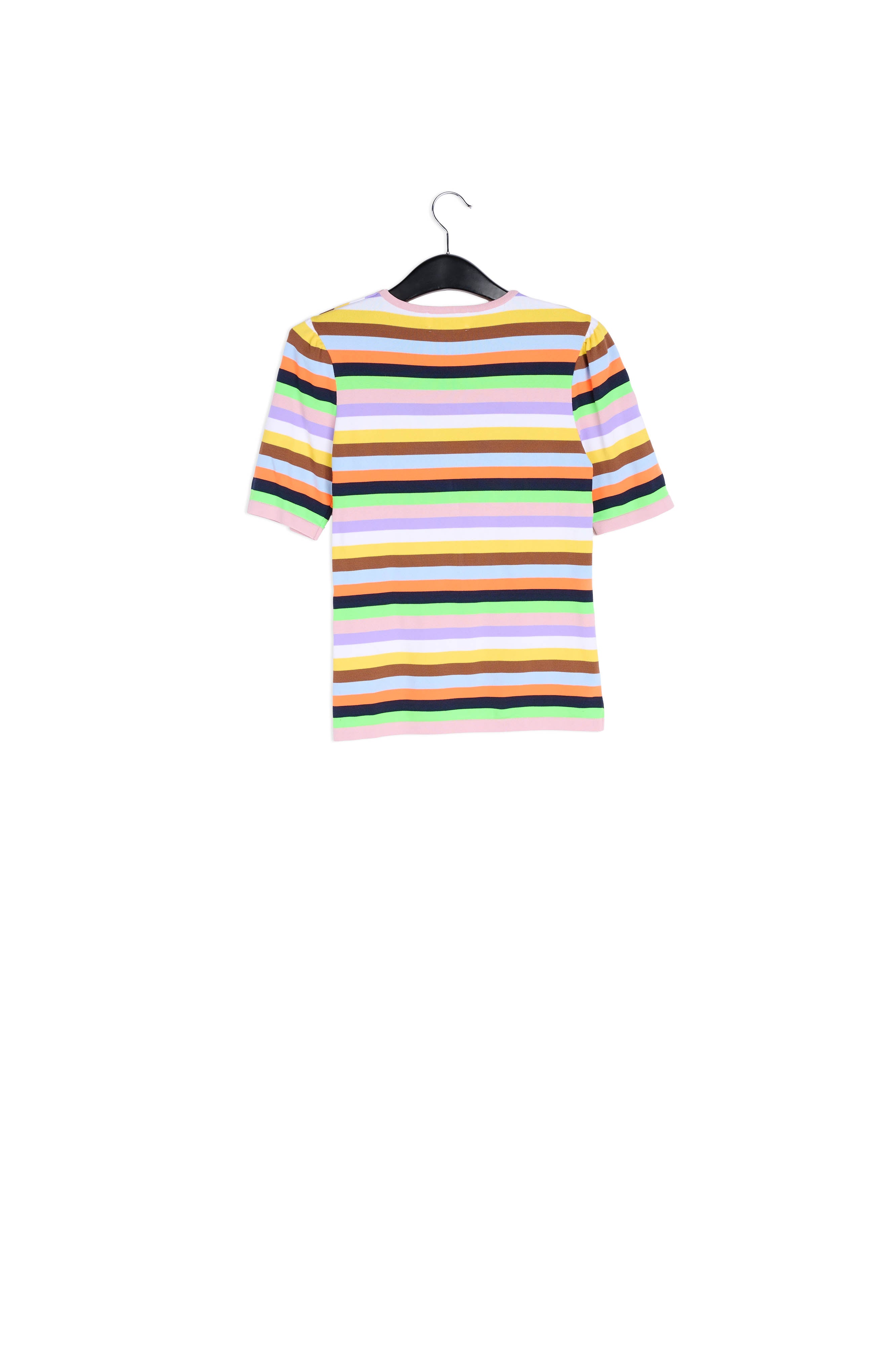 Multicolored striped puff sleeve top RE—SSENTIEL | Essentiel second hand