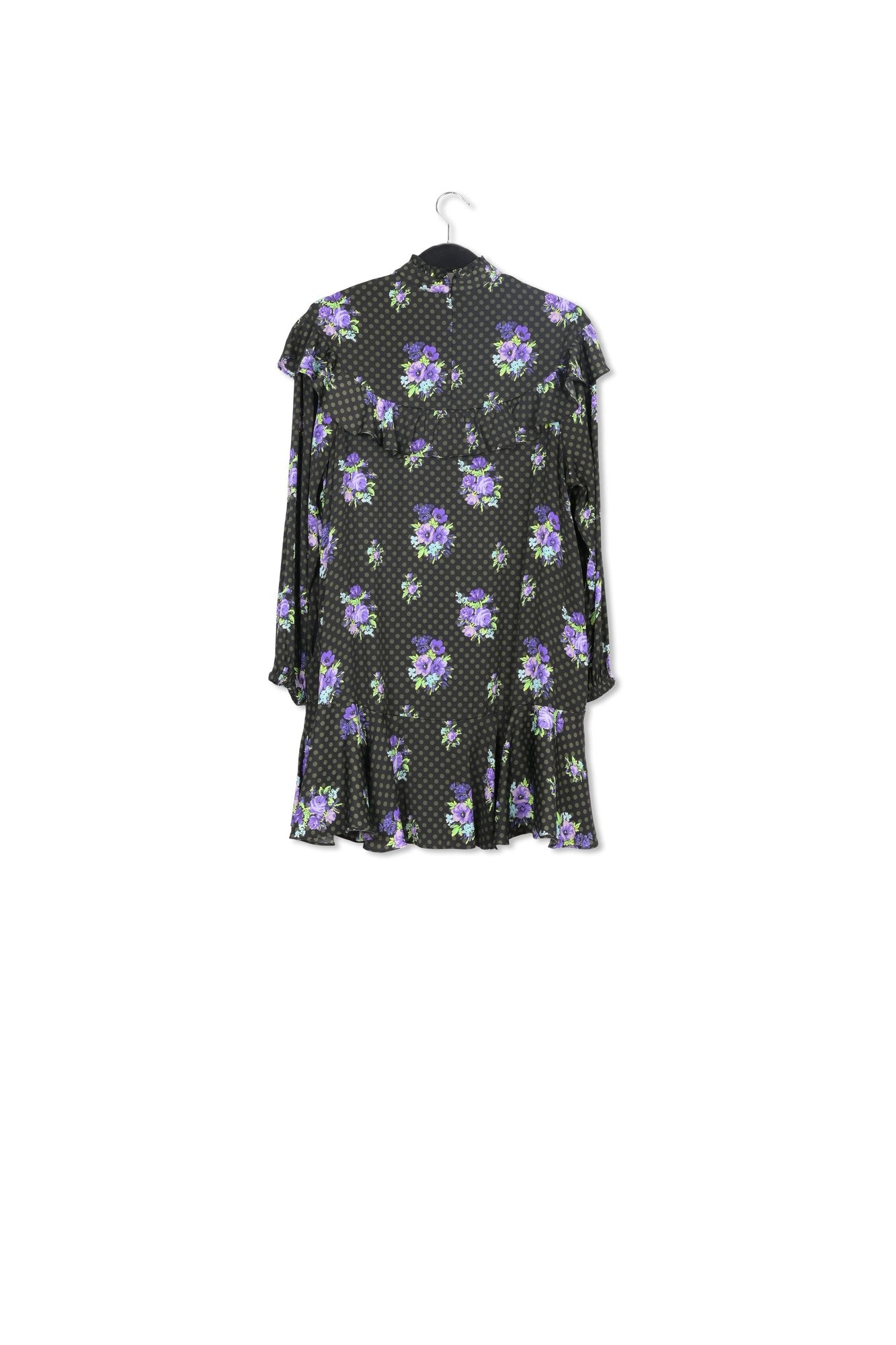 Robe à ligne a noire et pourpre à volants RE—SSENTIEL | Essentiel second hand