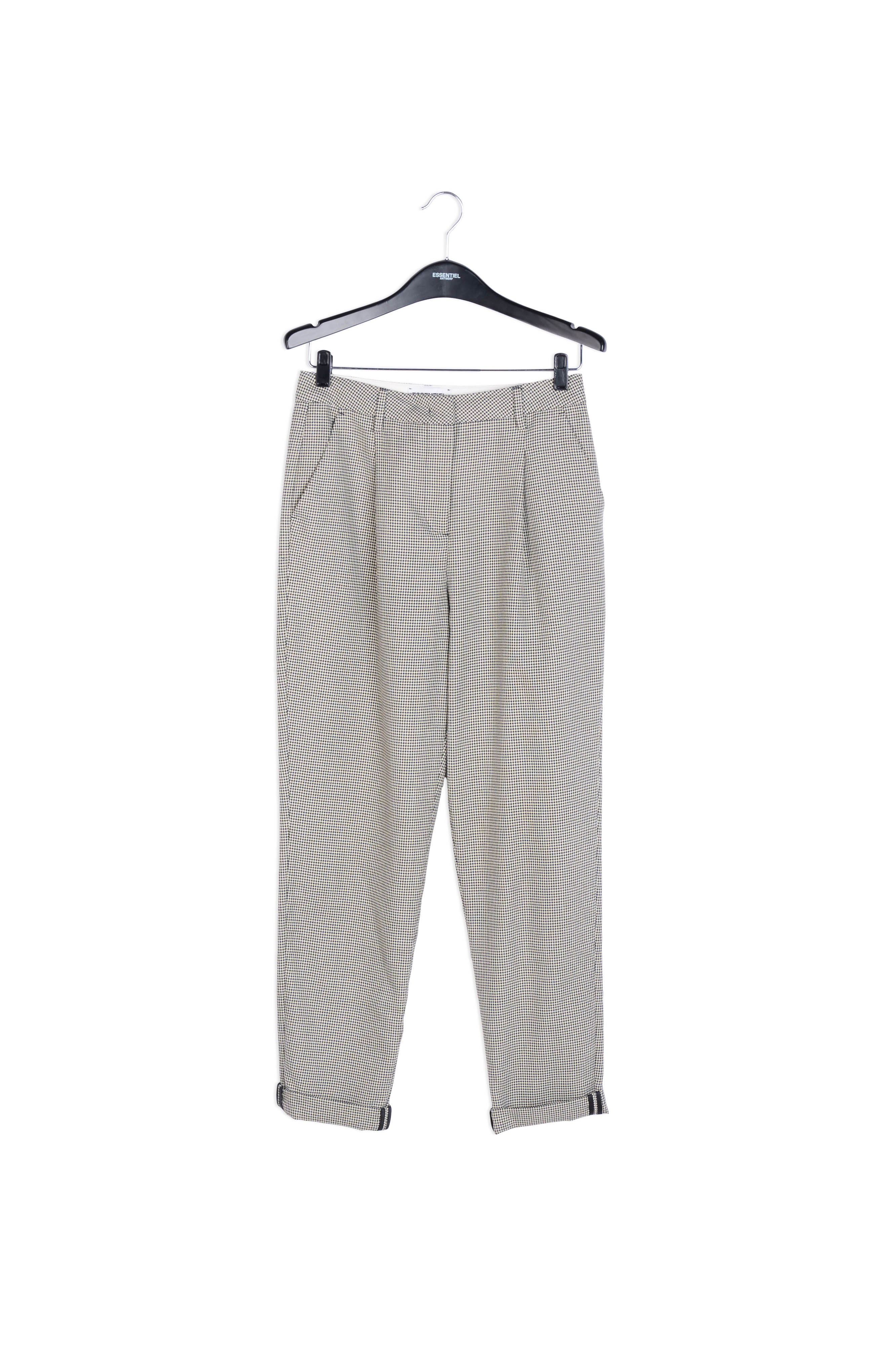 Pantalon pied-de-poule ample à taille haute RE—SSENTIEL | Essentiel second hand