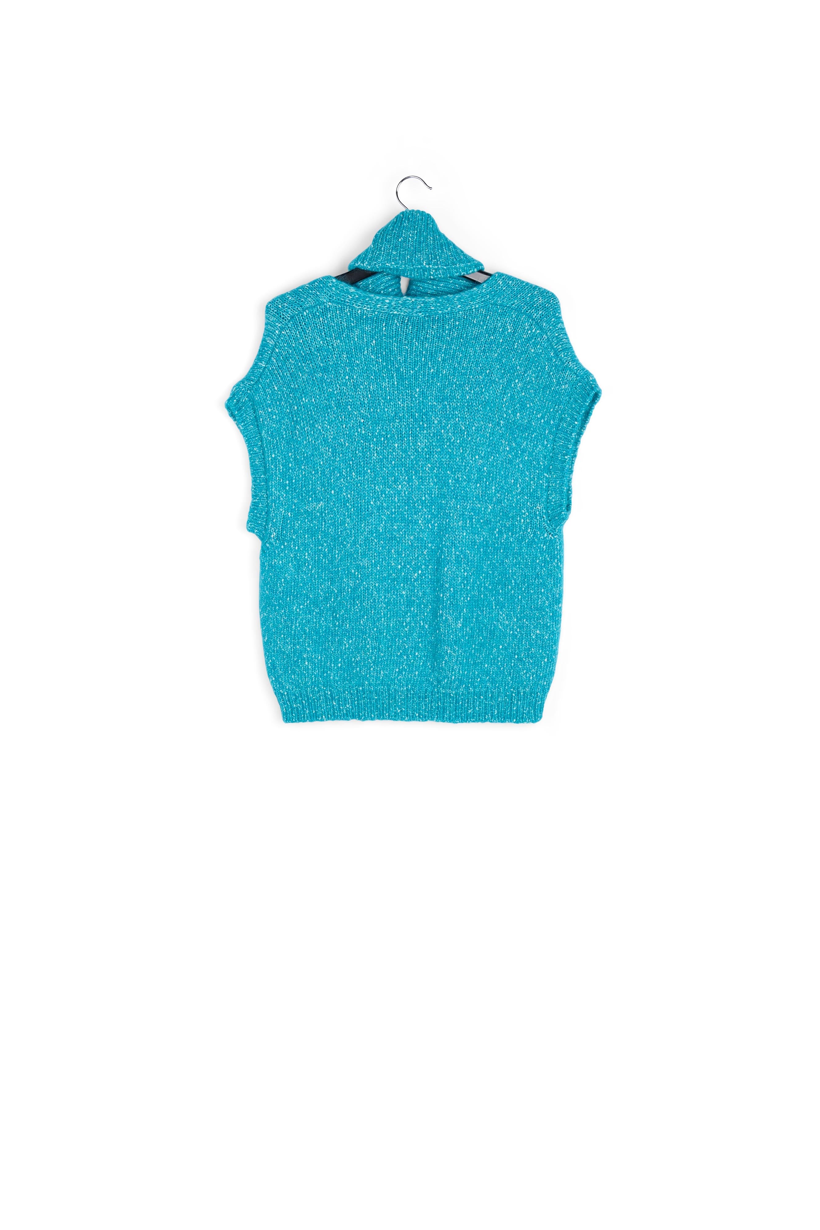 Pull sans manches bleu mêlé avec col amovible RE—SSENTIEL | Essentiel second hand
