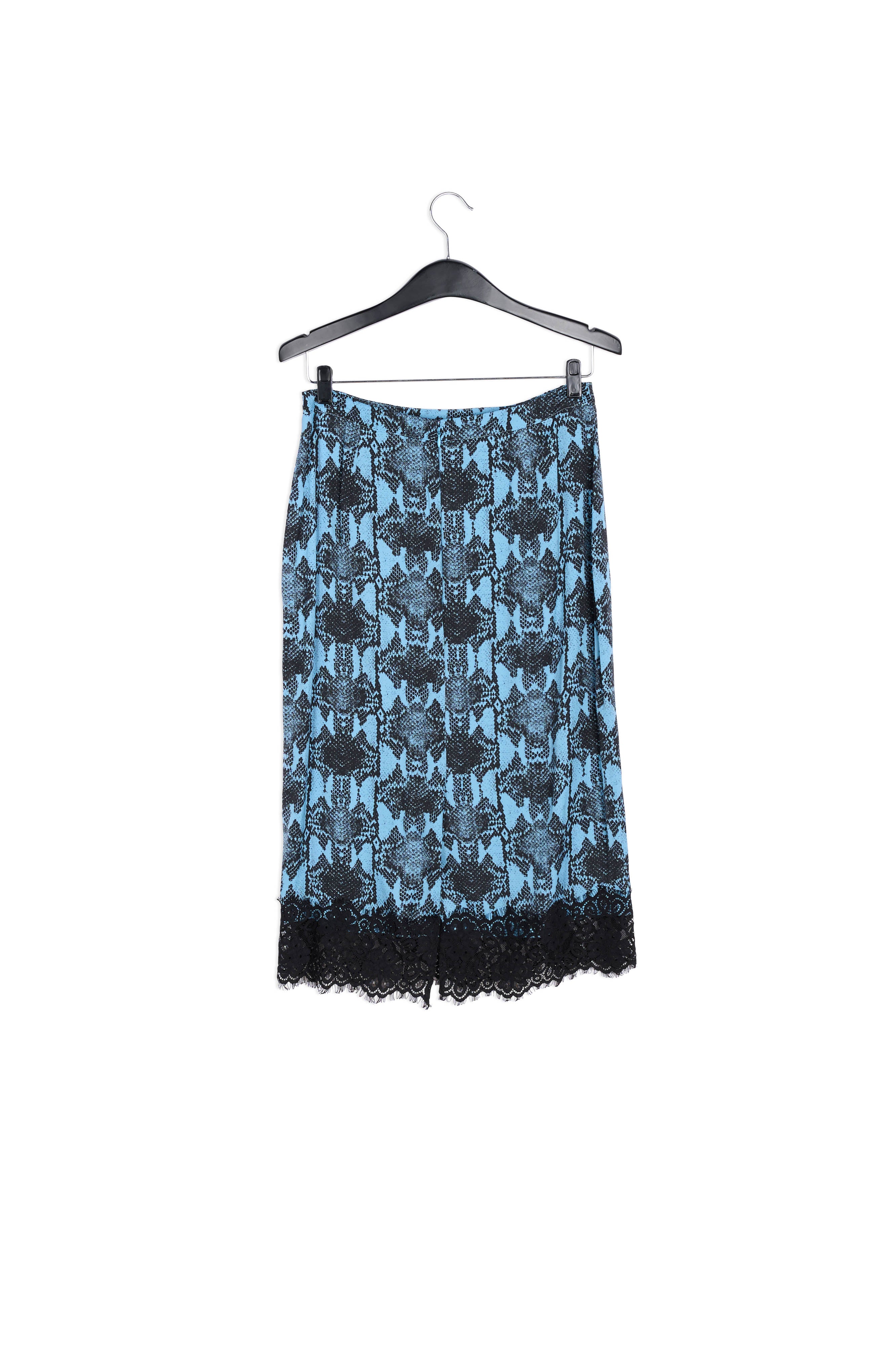 Jupe crayon bleue à imprimé serpent RE—SSENTIEL | Essentiel second hand