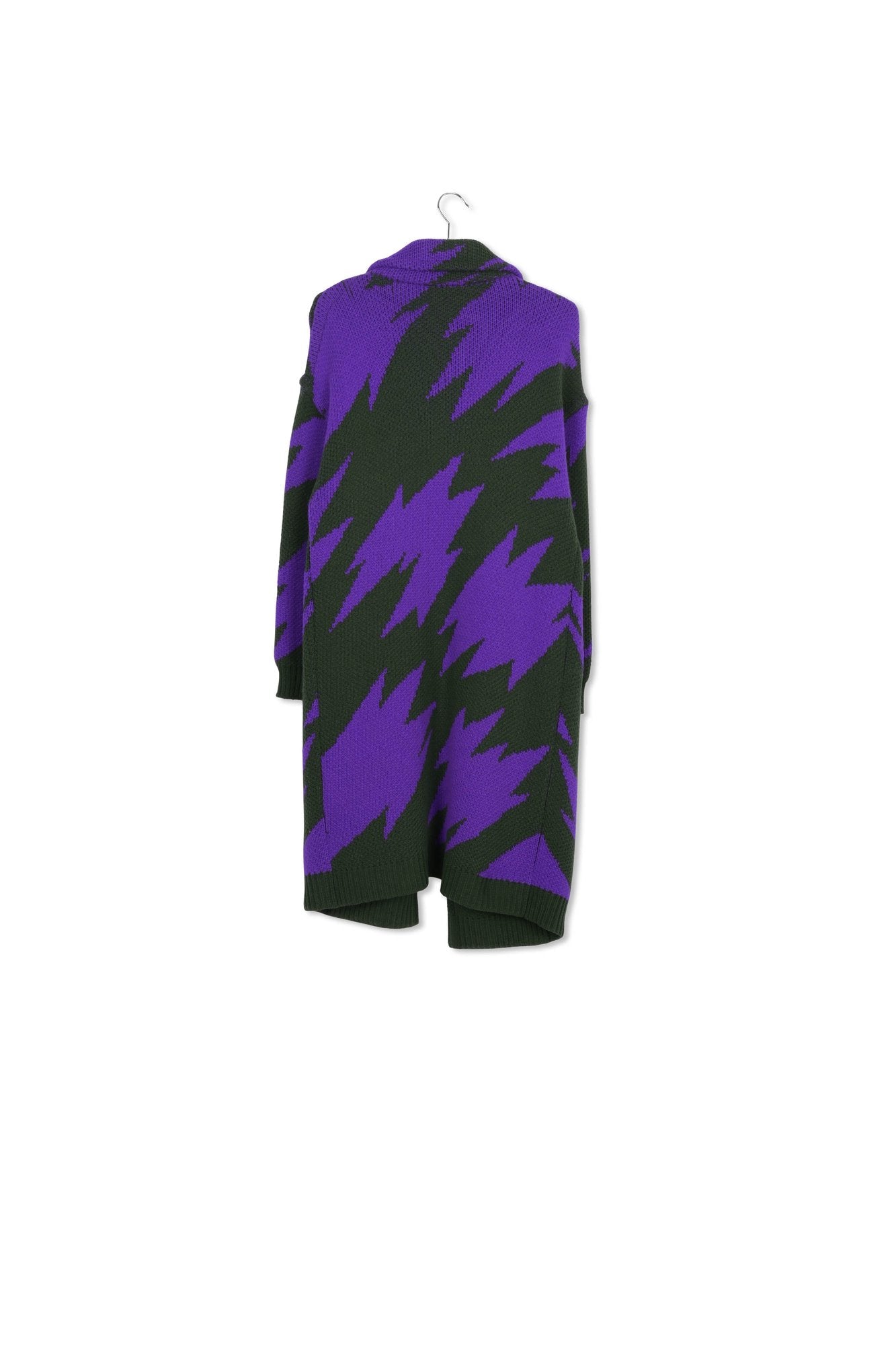 Manteau tricoté noir et pourpre RE—SSENTIEL | Essentiel second hand