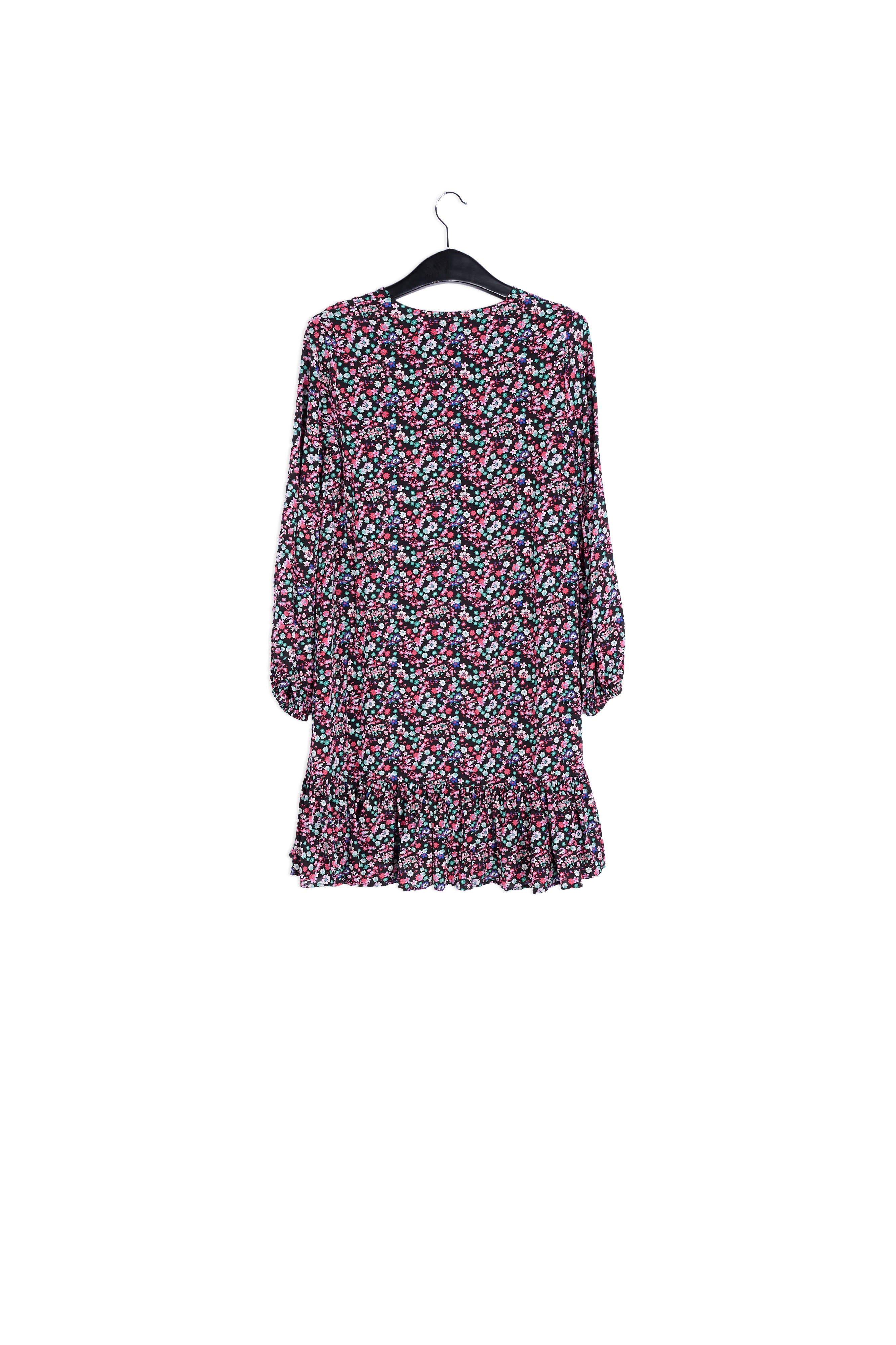Black floral-print mini dress RE—SSENTIEL | Essentiel second hand