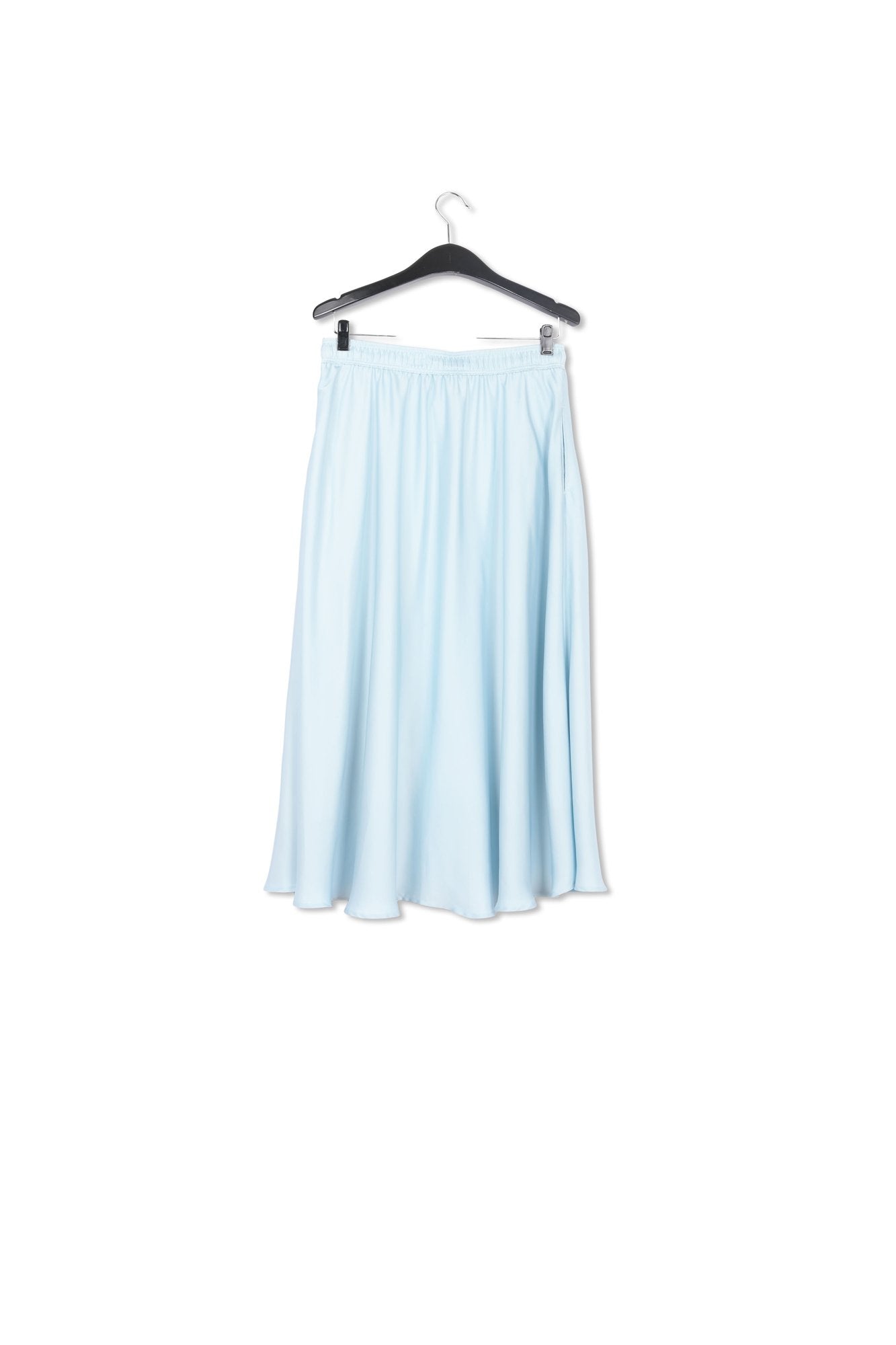 Light blue midi-length skirt with floral print RE—SSENTIEL | Essentiel second hand