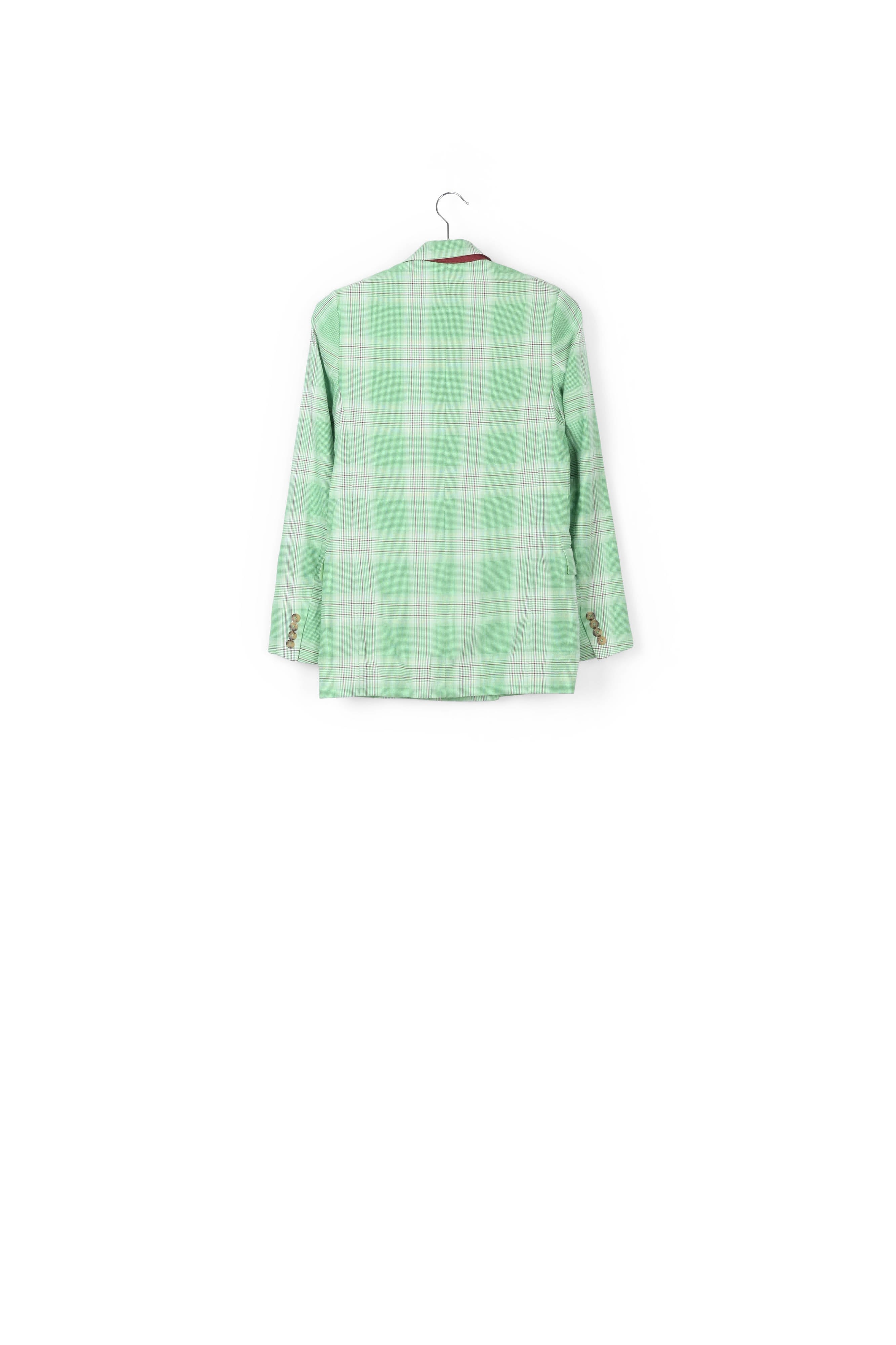 Veste croisée en tartan vert RE—SSENTIEL | Essentiel second hand