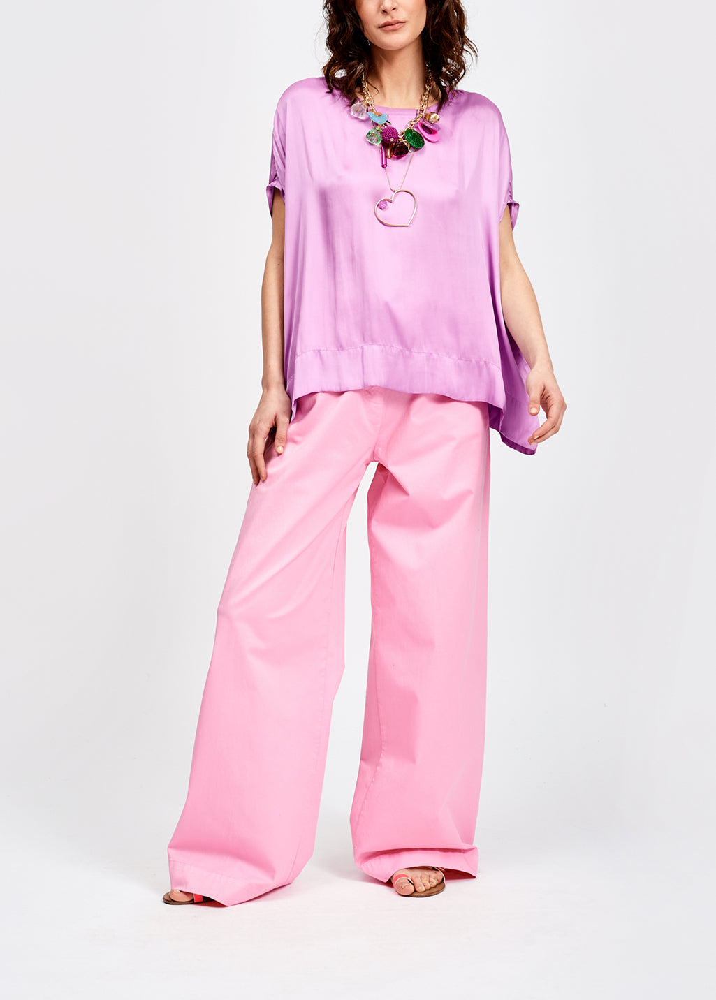 Hot pink oversized flowing top RE—SSENTIEL | Essentiel second hand