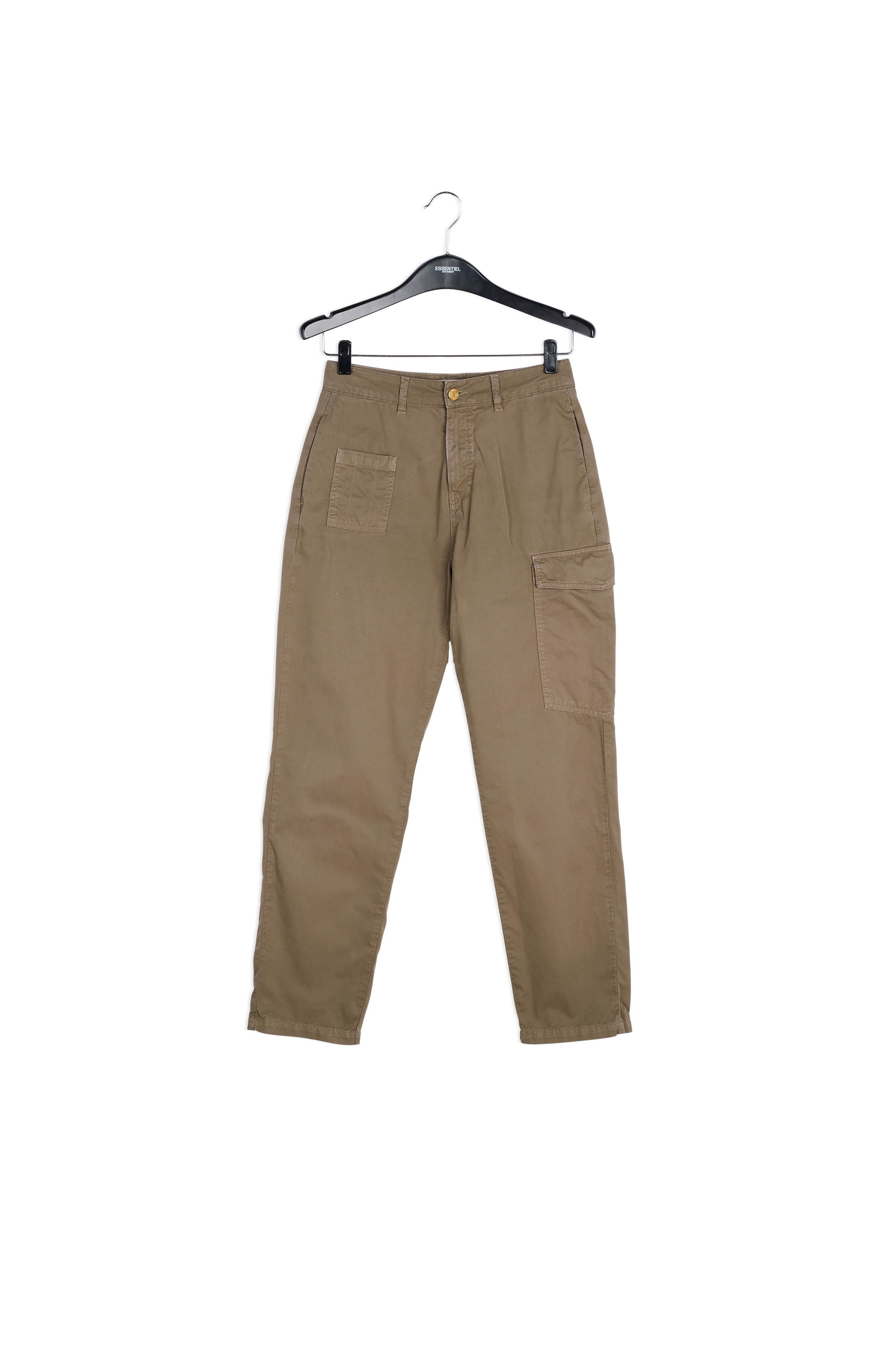 Legergroene cargobroek van katoen RE—SSENTIEL | Essentiel second hand