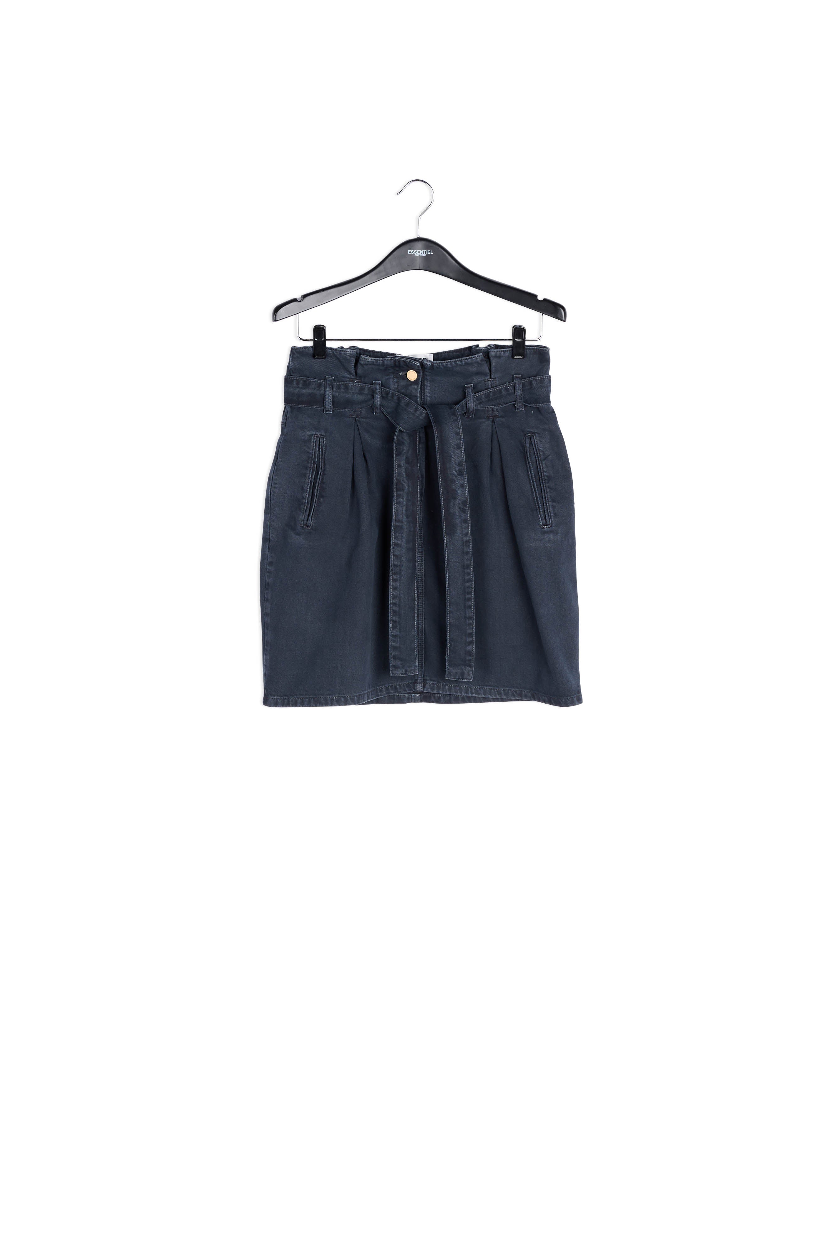 Jupe en jean noir à ceinture  RE—SSENTIEL | Essentiel second hand