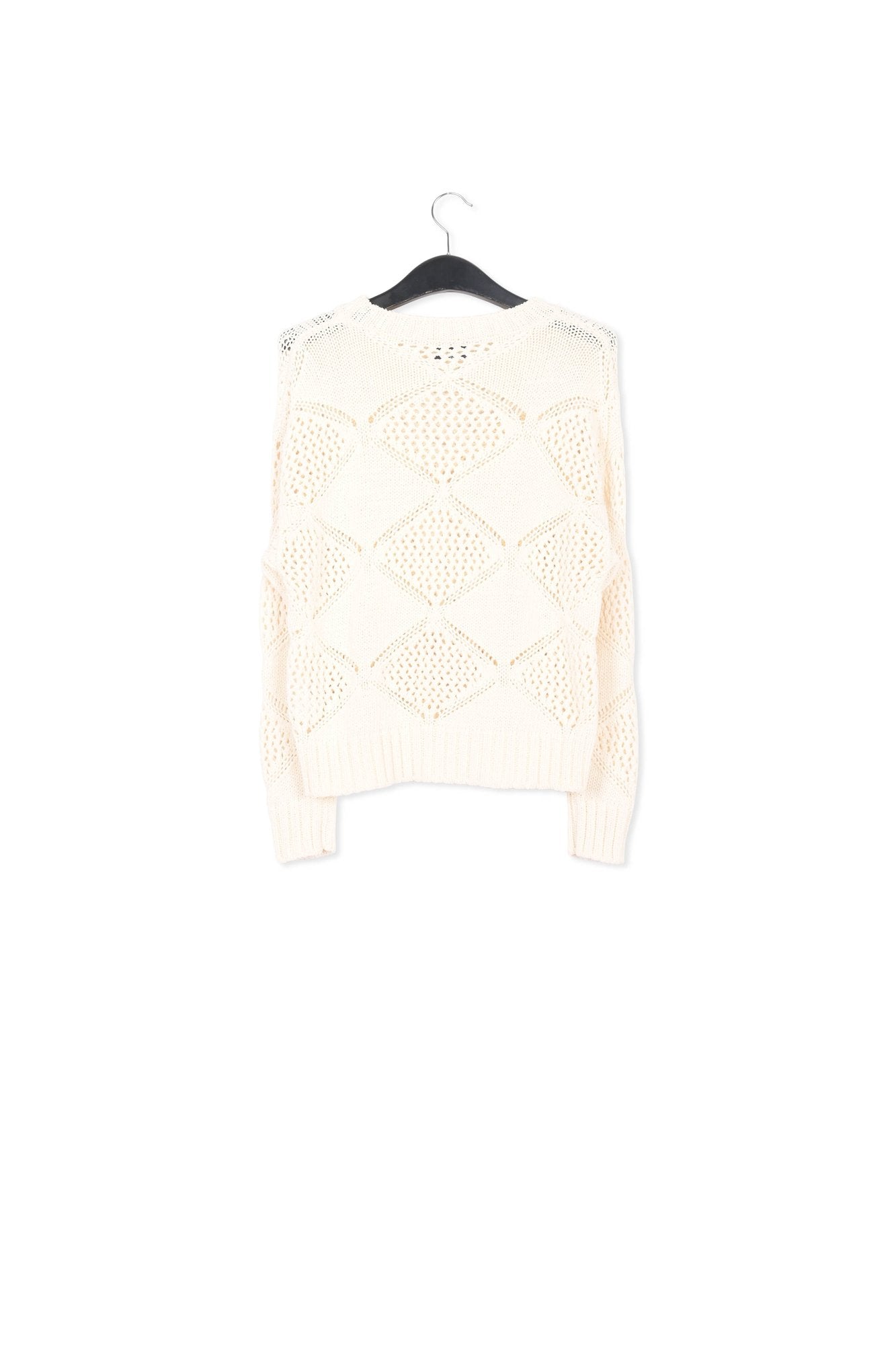 Pull blanc cassé en tricot pointelle RE—SSENTIEL | Essentiel second hand