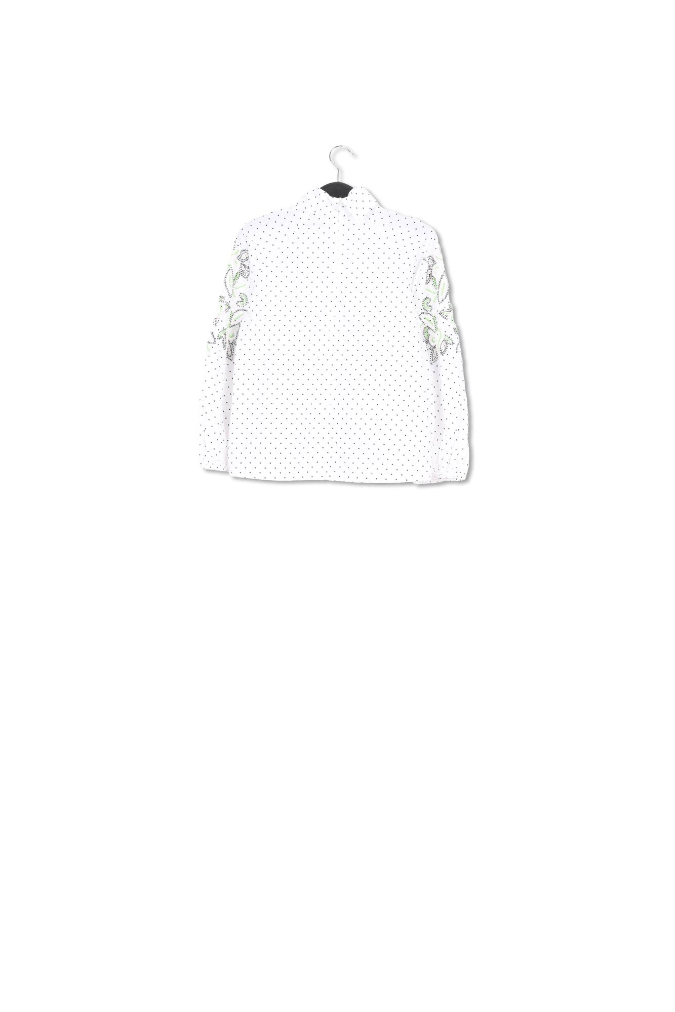 White polka-dotted top with stand-up collar RE—SSENTIEL | Essentiel second hand