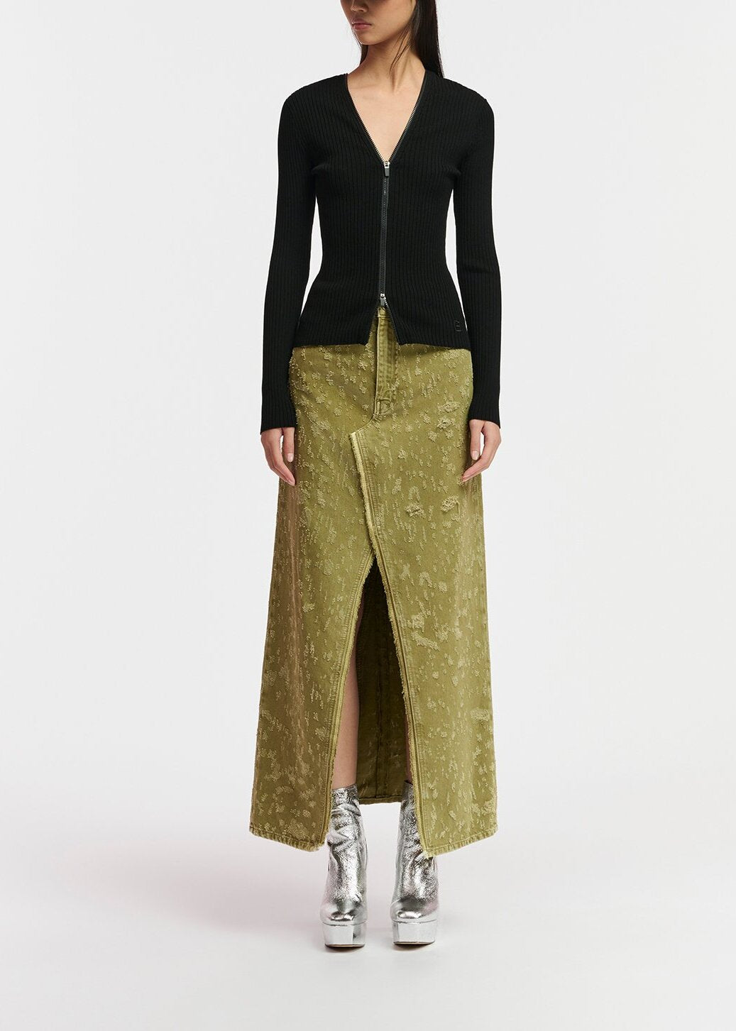 Pull en côtes noir avec zips RE—SSENTIEL | Essentiel second hand