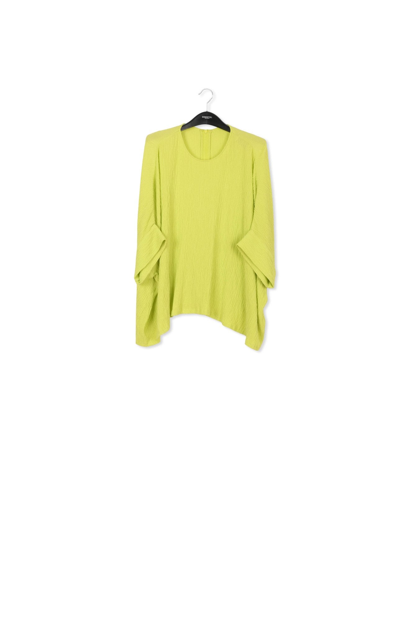 Lime green oversized seersucker top RE—SSENTIEL | Essentiel second hand