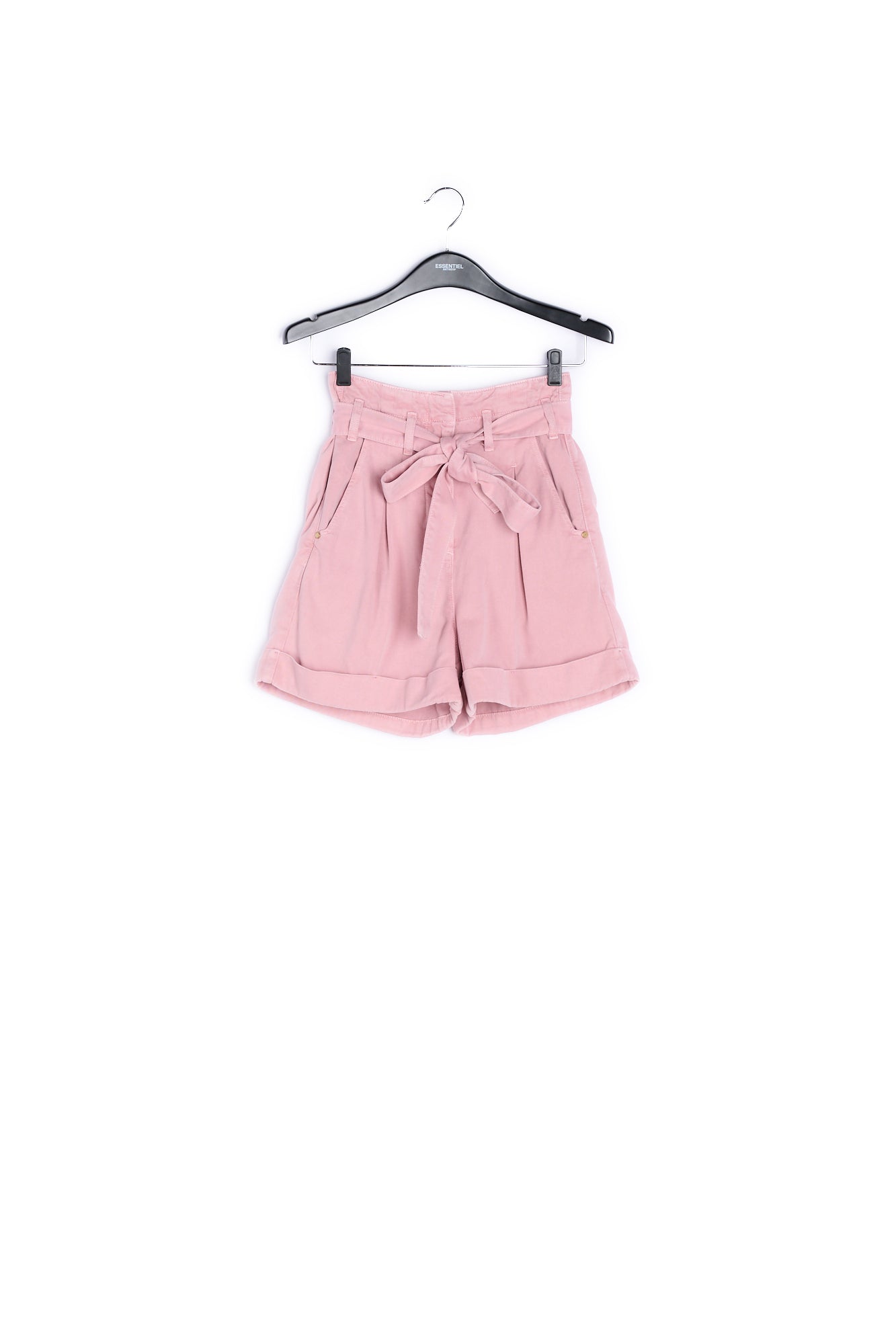 Dusty pink belted denim shorts RE—SSENTIEL | Essentiel second hand